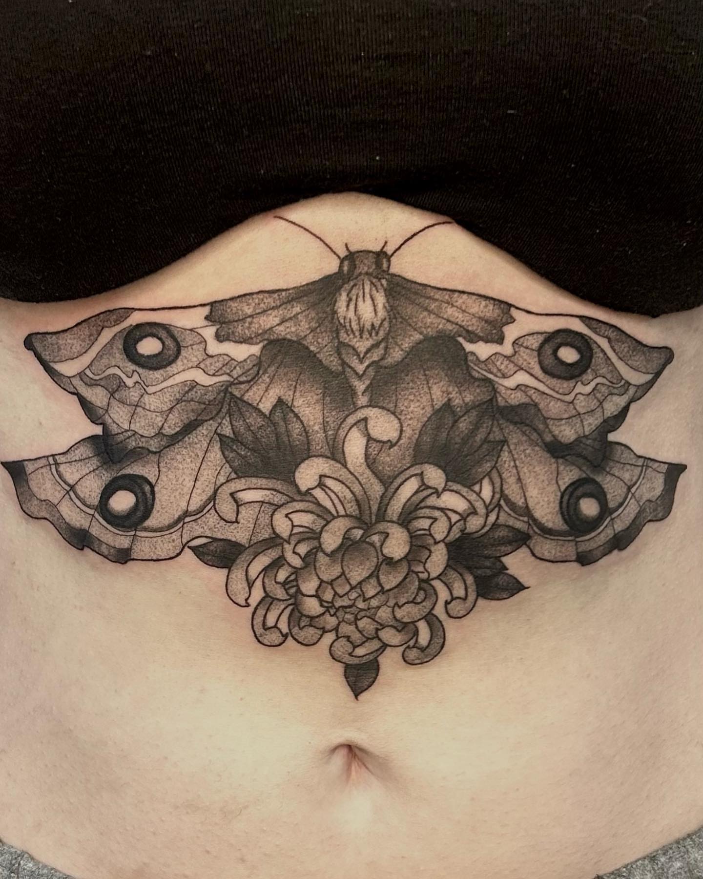 Tattoo by @lildebbie214 — black_and_grey, realism