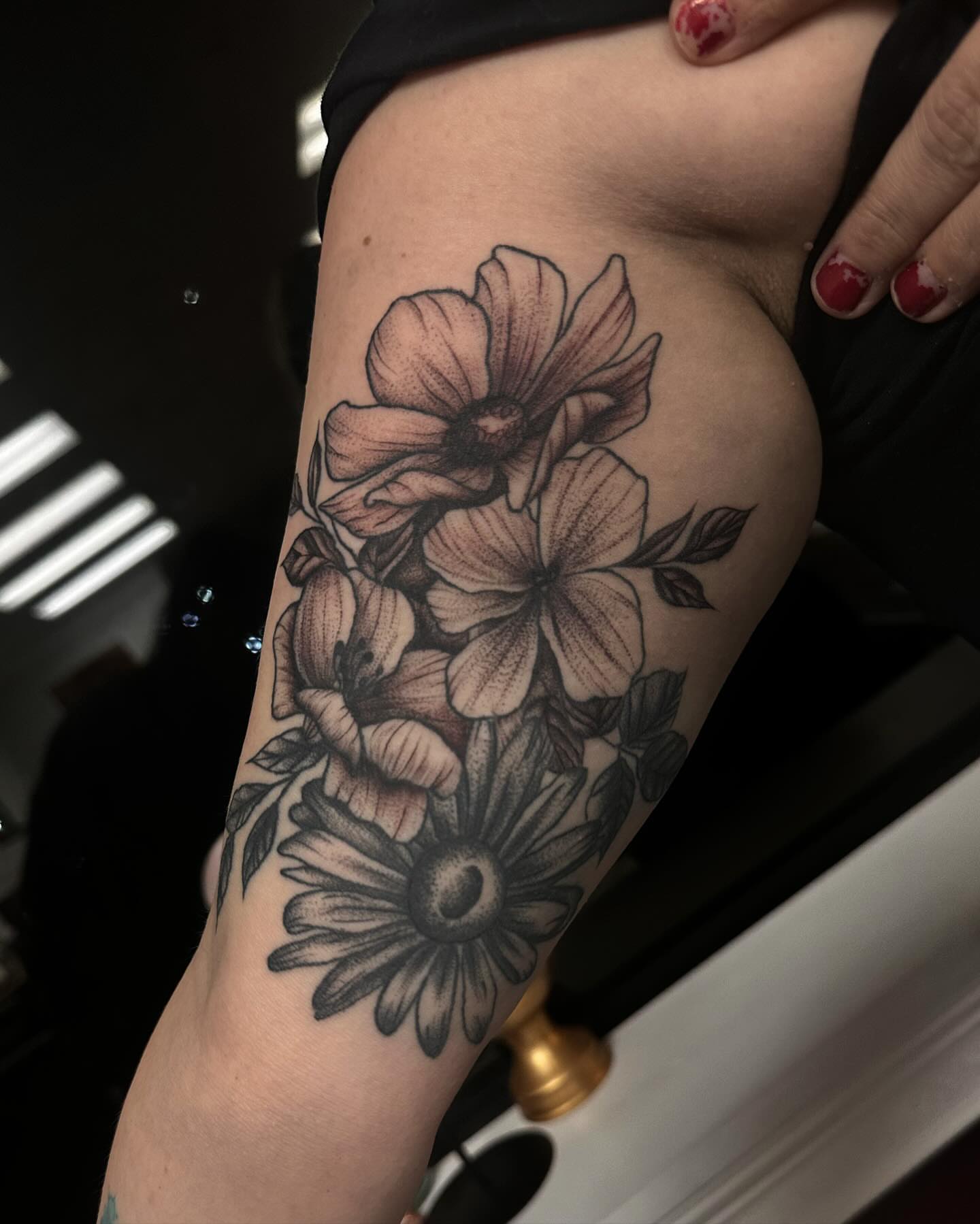 Tattoo by @black.swan.tattoos — dotwork, realism