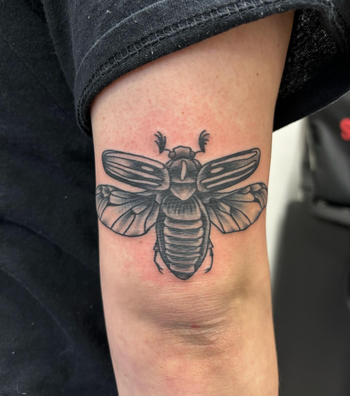 Tattoo by @xwoodlandcorex — black_and_grey