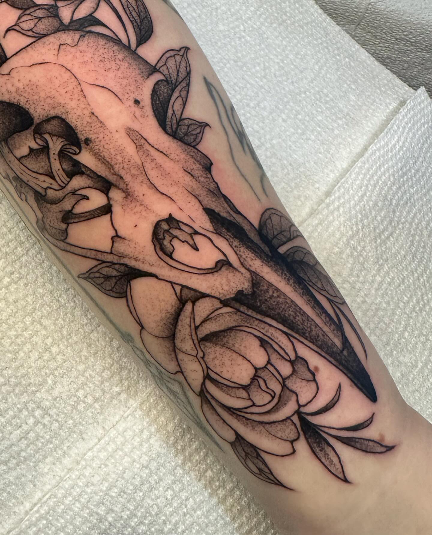 Tattoo by @lauren.tattoos — dotwork, black_and_grey