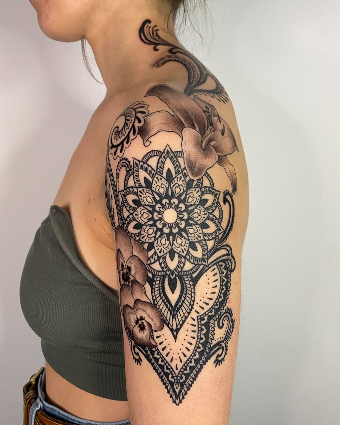 Tattoo by @ronangibney — black_and_grey, ornamental