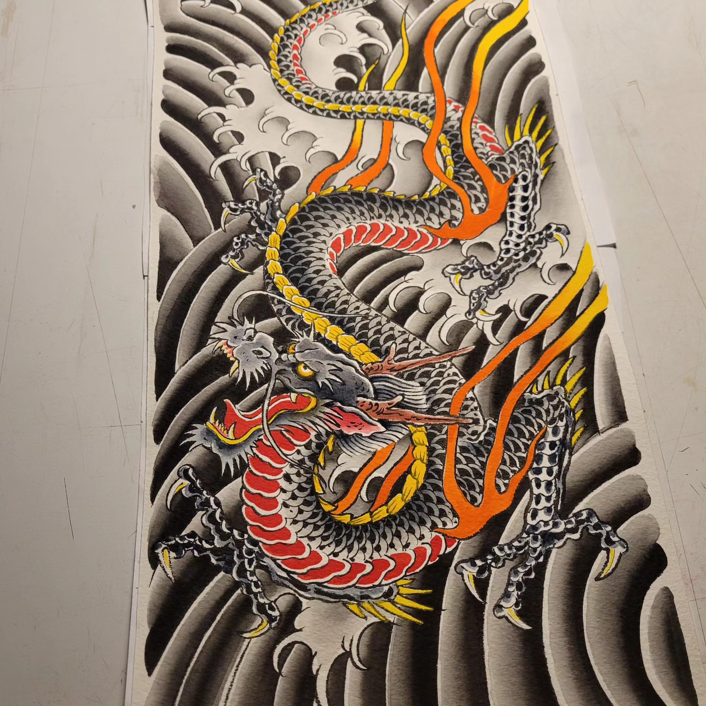 Dragon japanese irezumi tattoo by Mark Harada, Hoboken, New Jersey