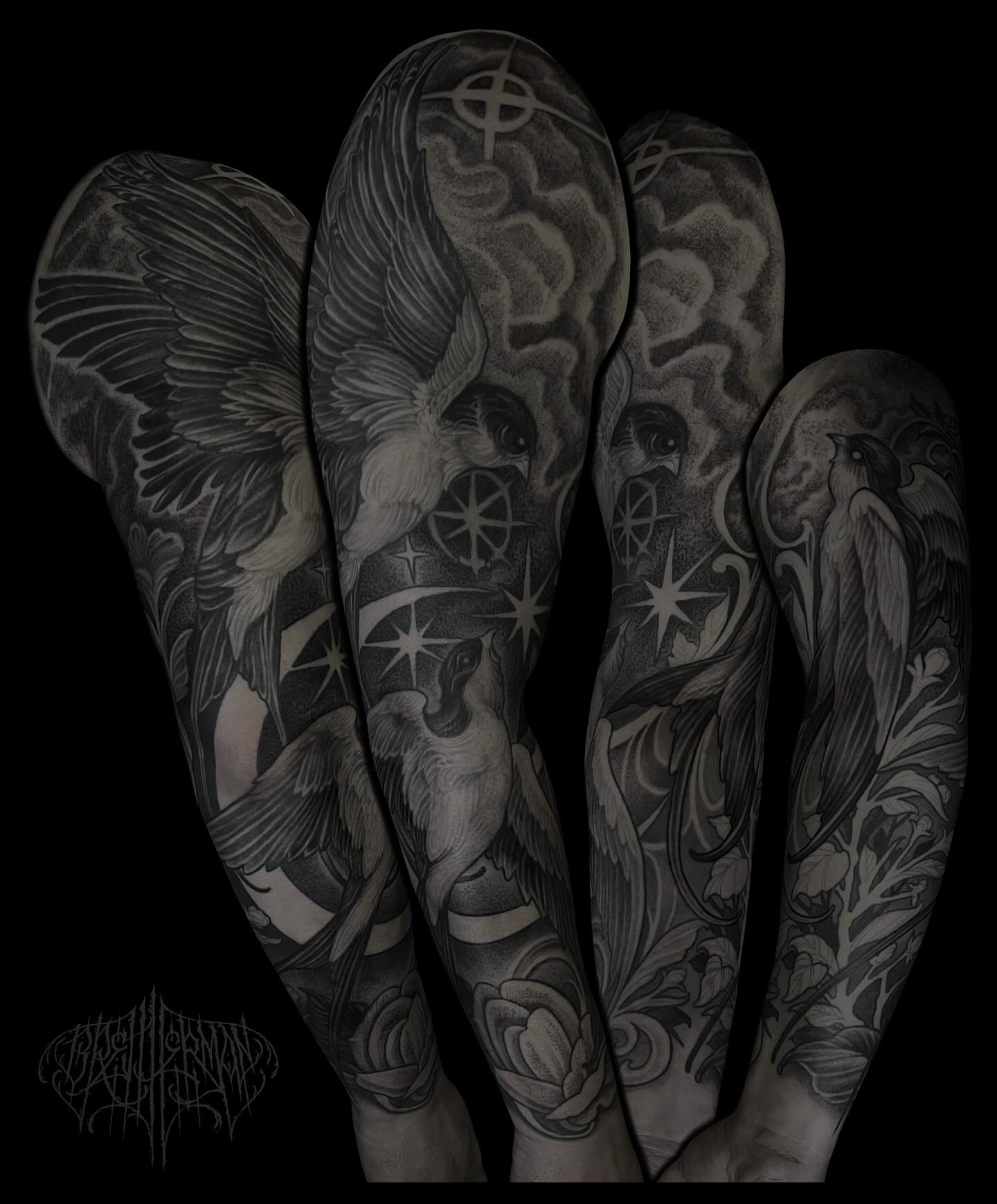 Tattoo by @brettherman — black_and_grey, geometric