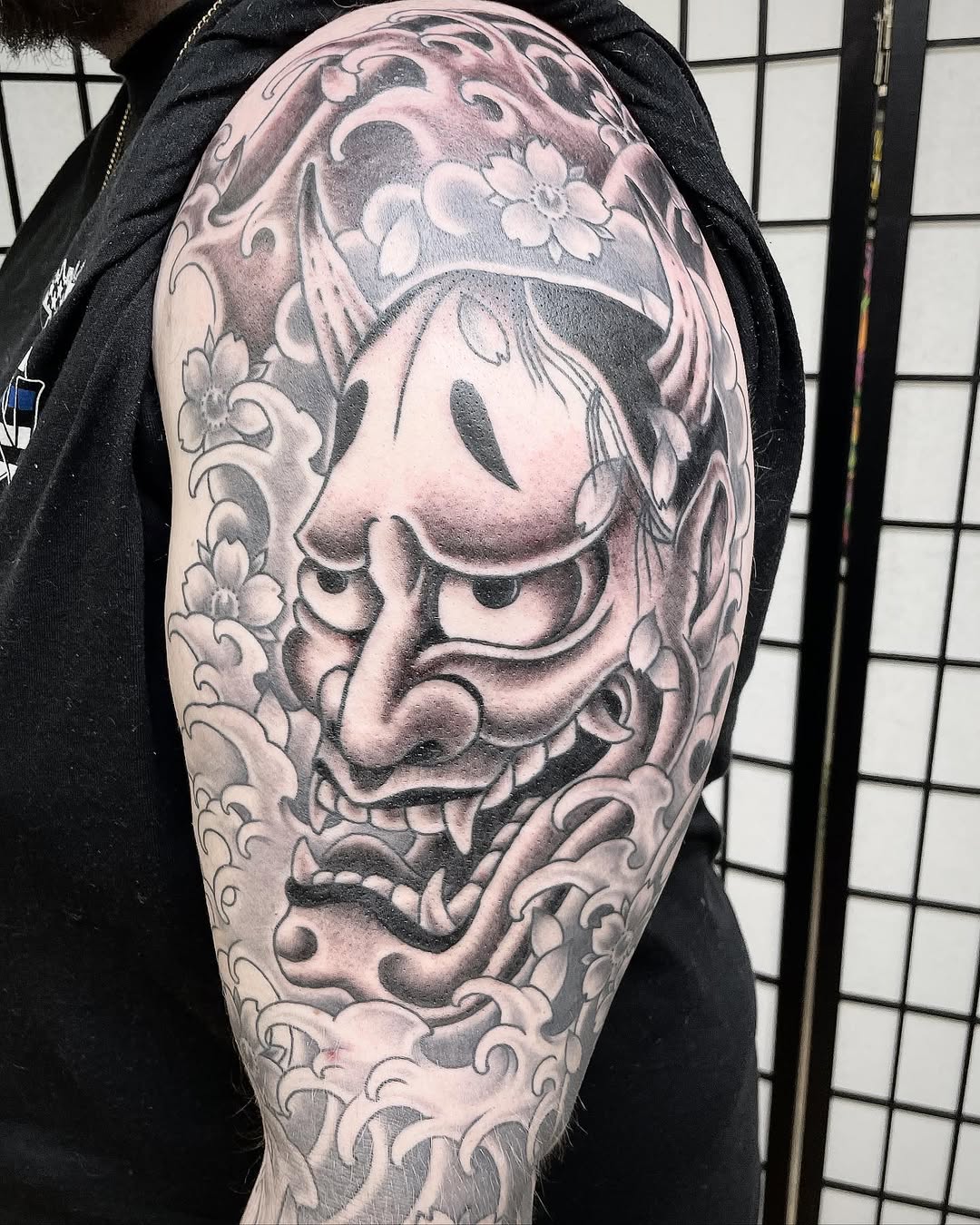 Tattoo by @mikedicheeko — japanese_irezumi, black_and_grey