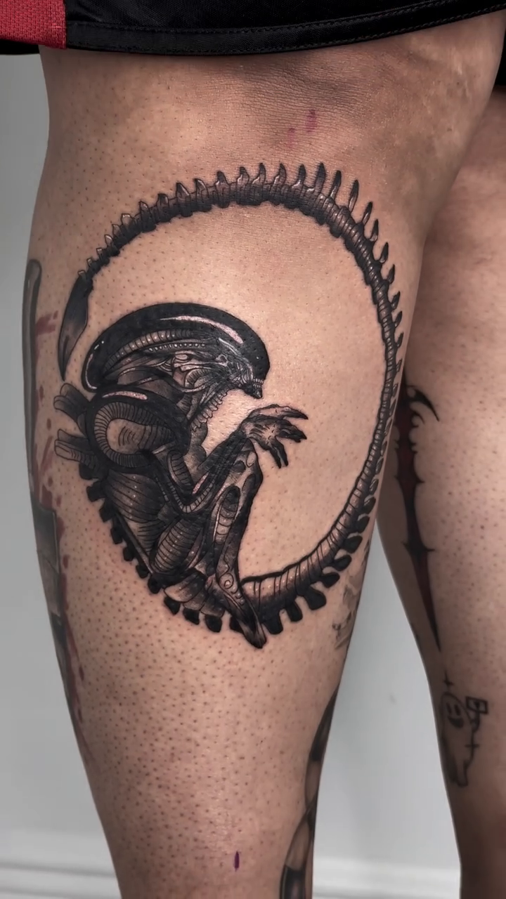 Xenomorph from Alien realism tattoo by ✮ Monarch Tattoos ✮