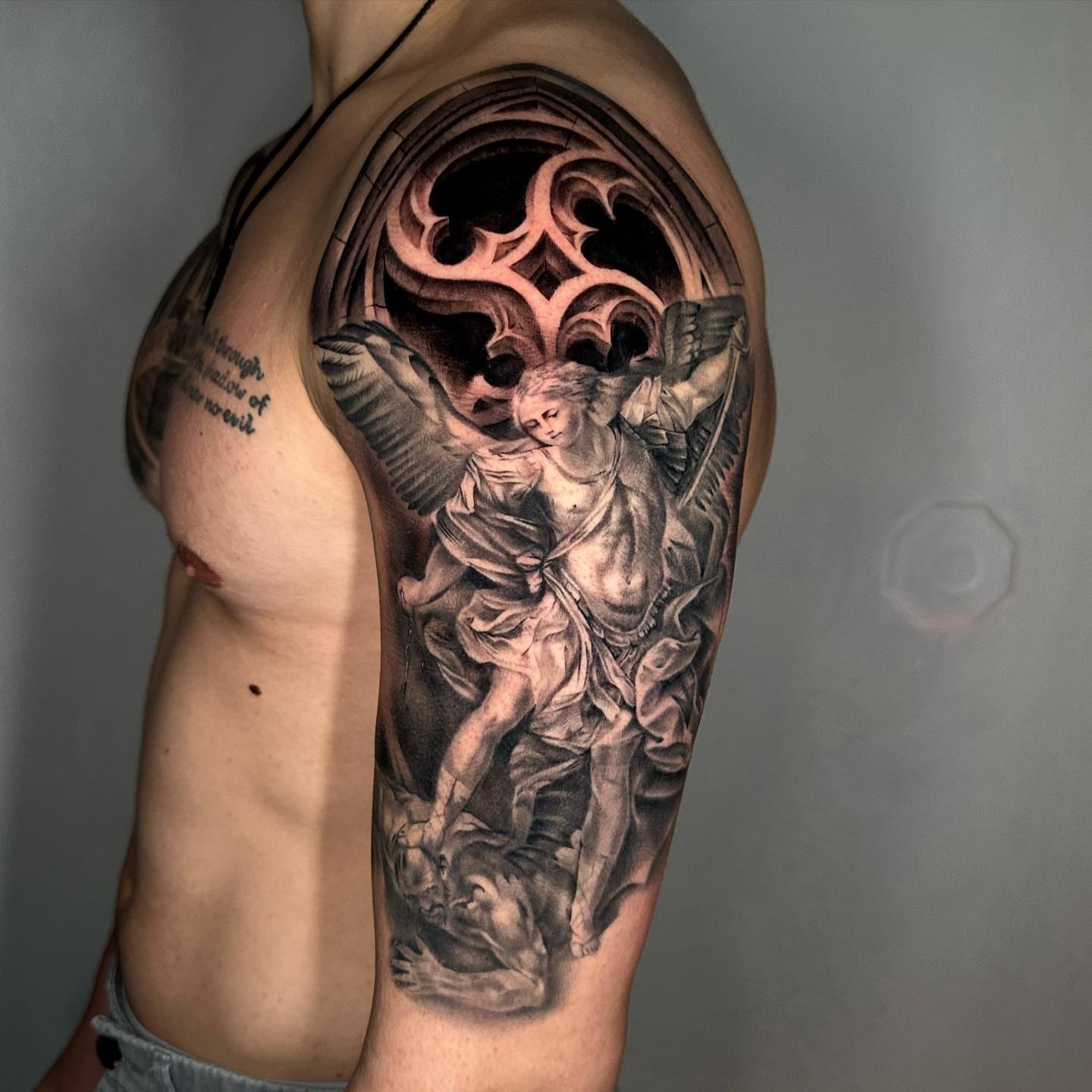 Tattoo by @inkbytrav — black_and_grey, realism