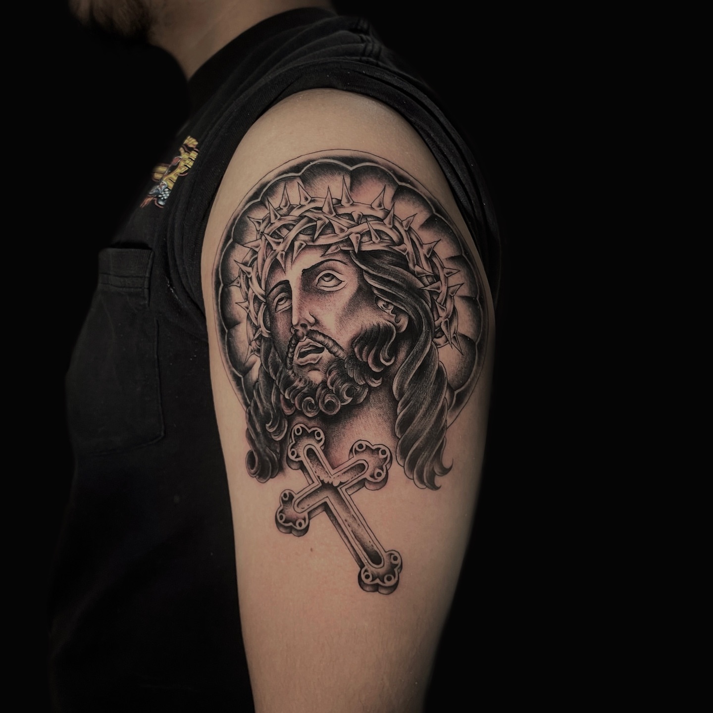 Tattoo by @wizdtattoo — black_and_grey, realism