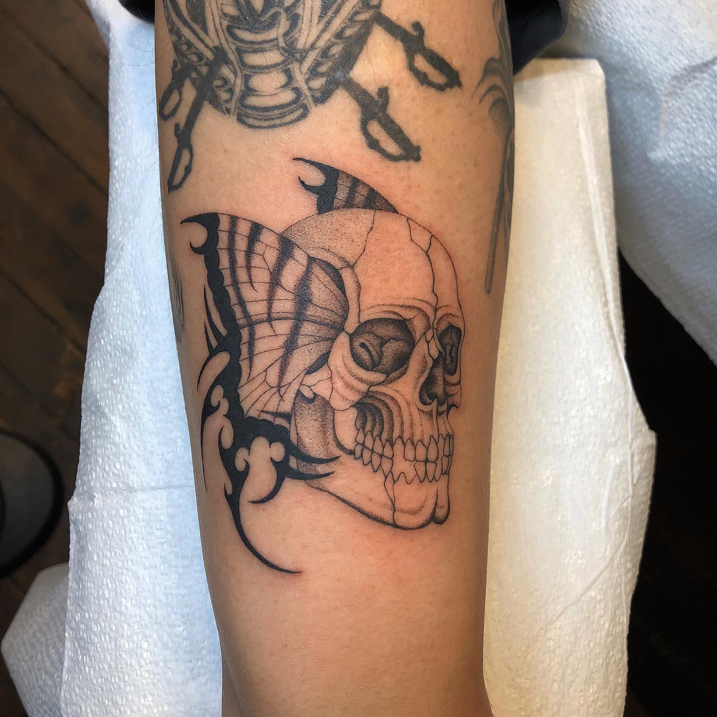 Tattoo by @mickeyycarlisle — black_and_grey, realism