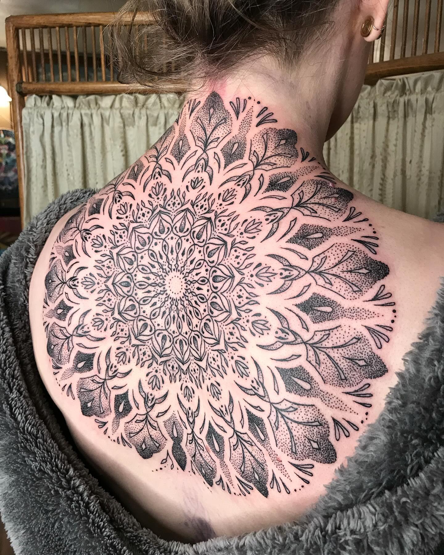 Tattoo by @lucidinceptions — dotwork, geometric