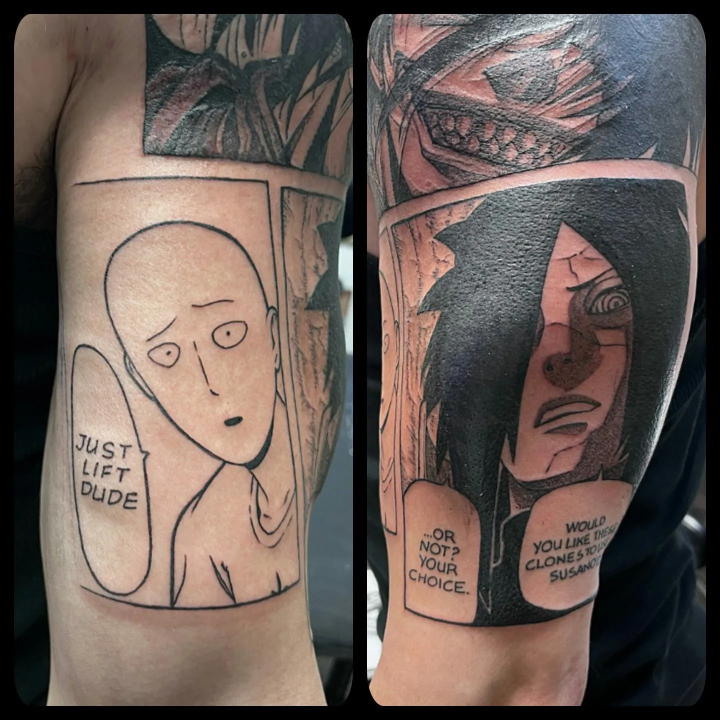 Tattoo by @nason_dilts_tattoo — anime, dotwork