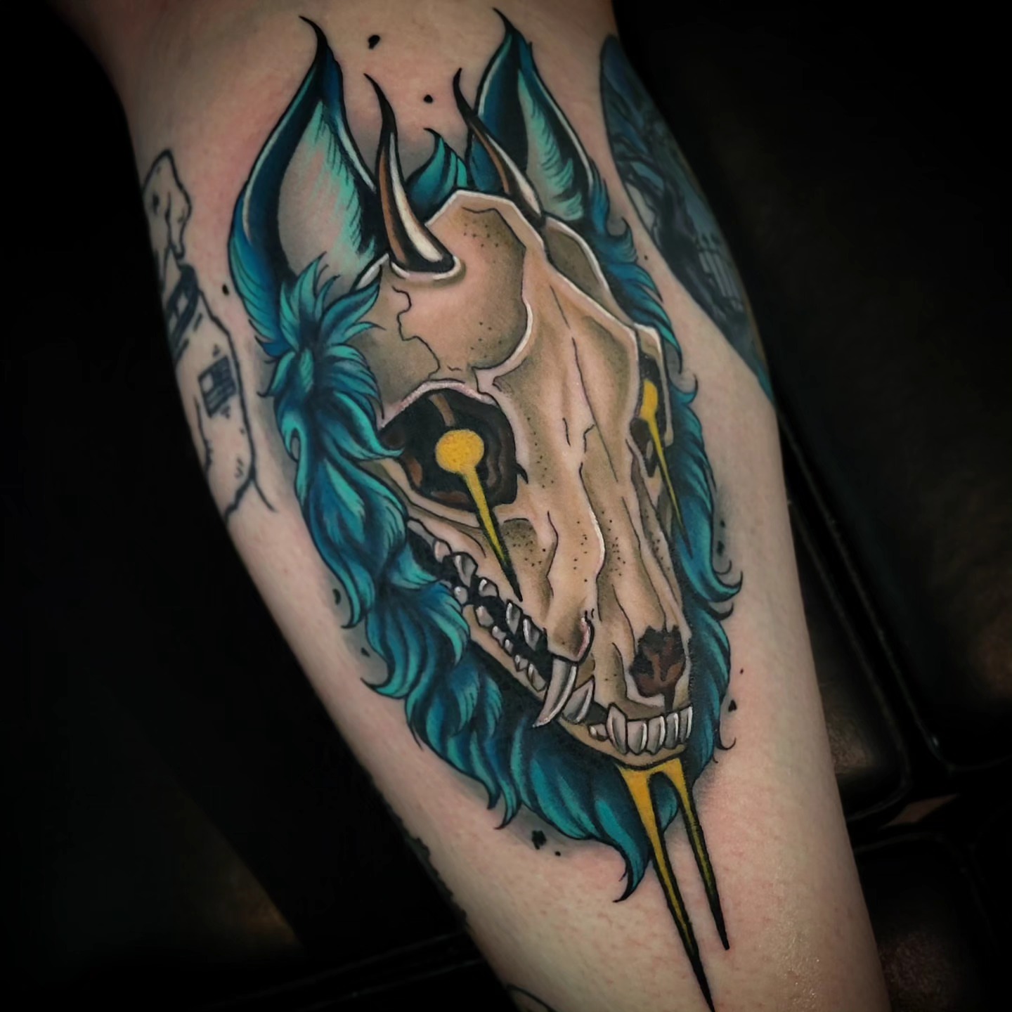 Tattoo by @lovelornpotato — american_traditional, dotwork