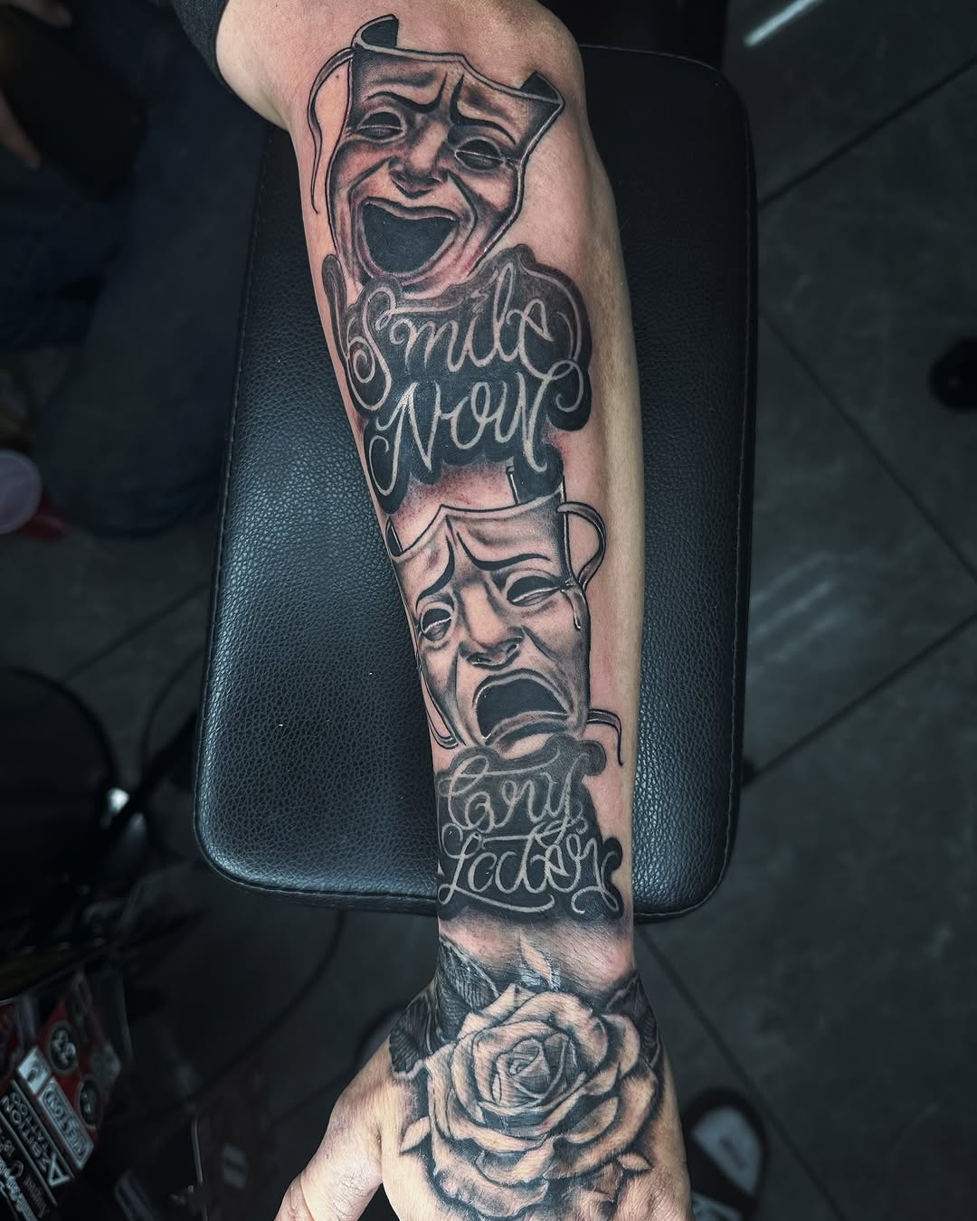 Tattoo by @tattoosbymyles — chicano, lettering_script