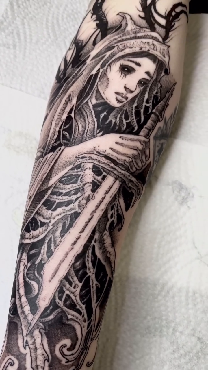 Tattoo by @sflpczk — dark_realism, black_and_grey
