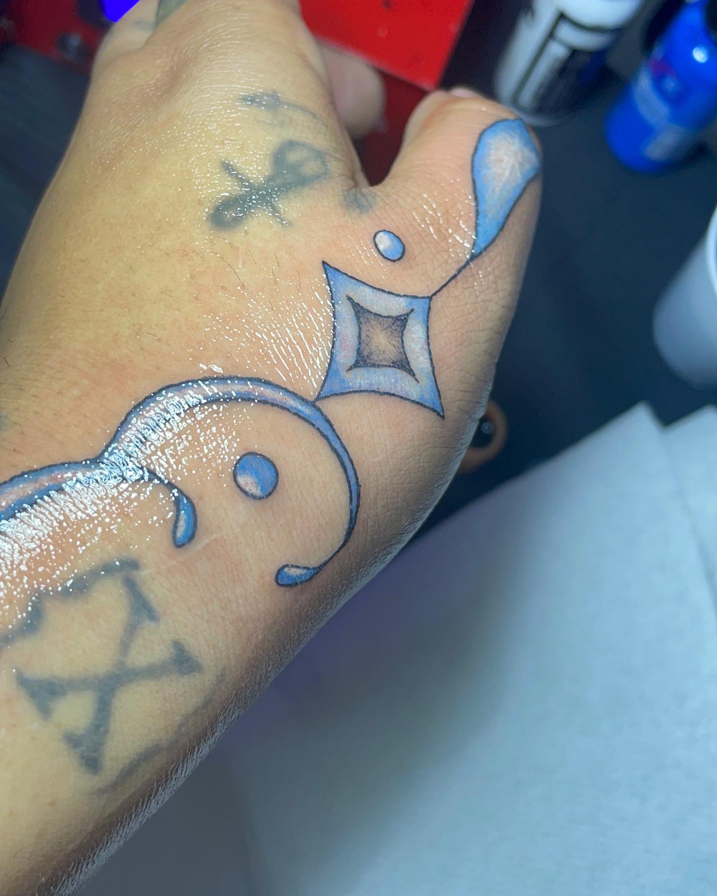 Geometric symbols geometric tattoo on the hand by ART