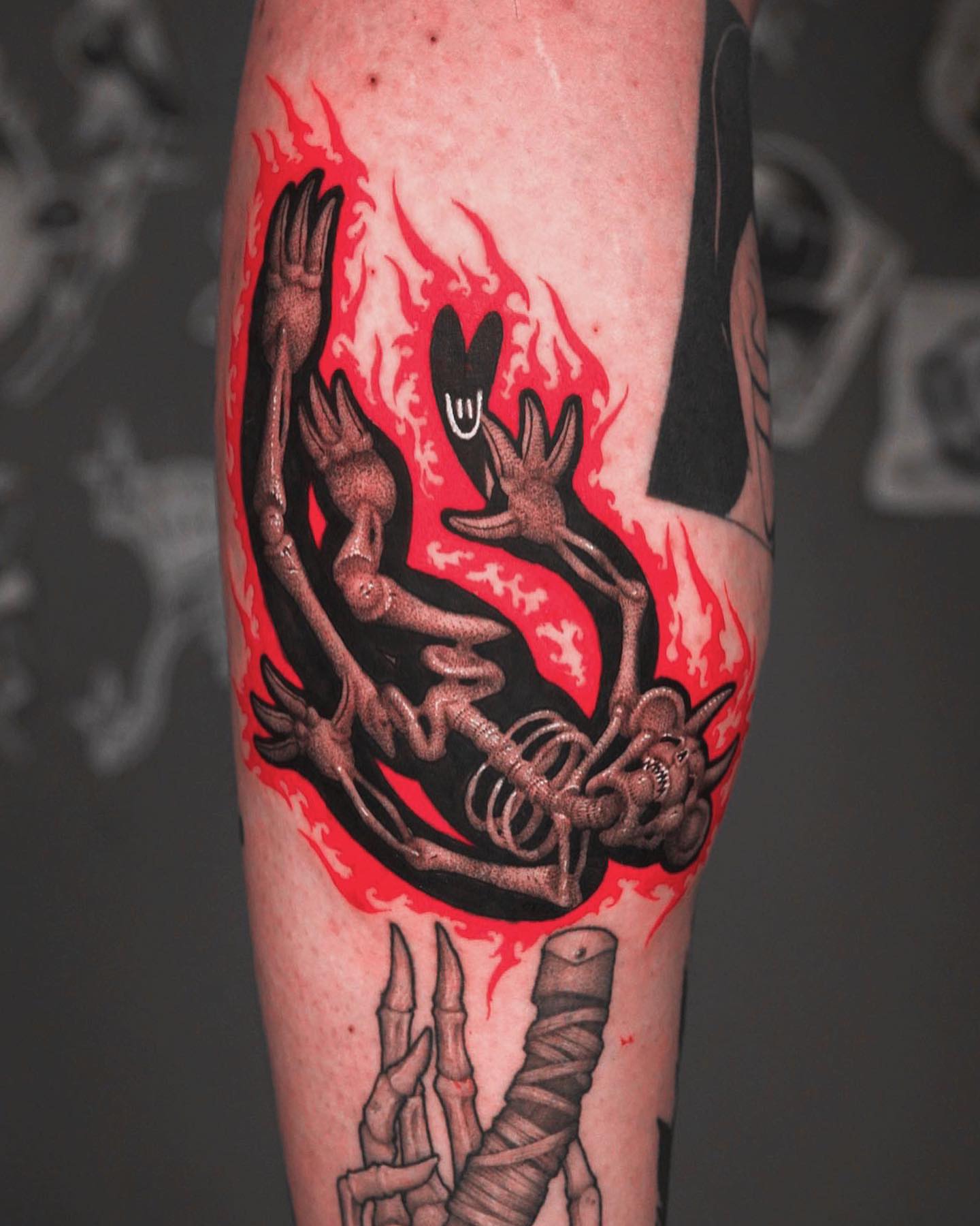 Tattoo by @nowthisyujhi — dark_realism, surrealism