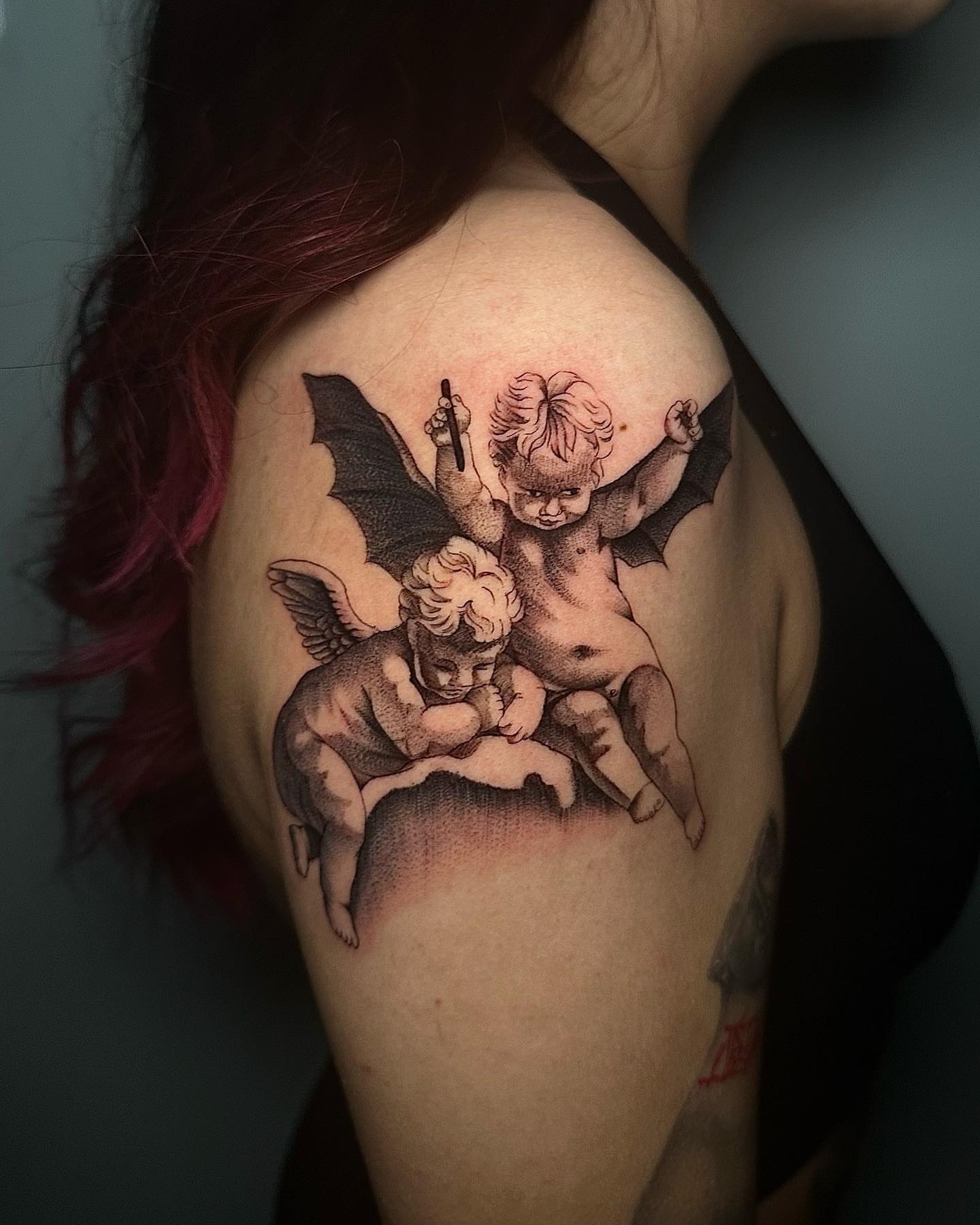 Tattoo by @inkedbykiki — black_and_grey