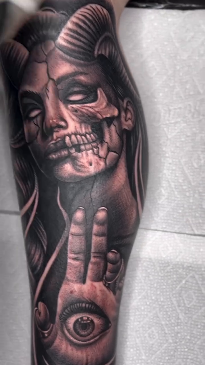 Tattoo by @jettjansky — dark_realism, black_and_grey