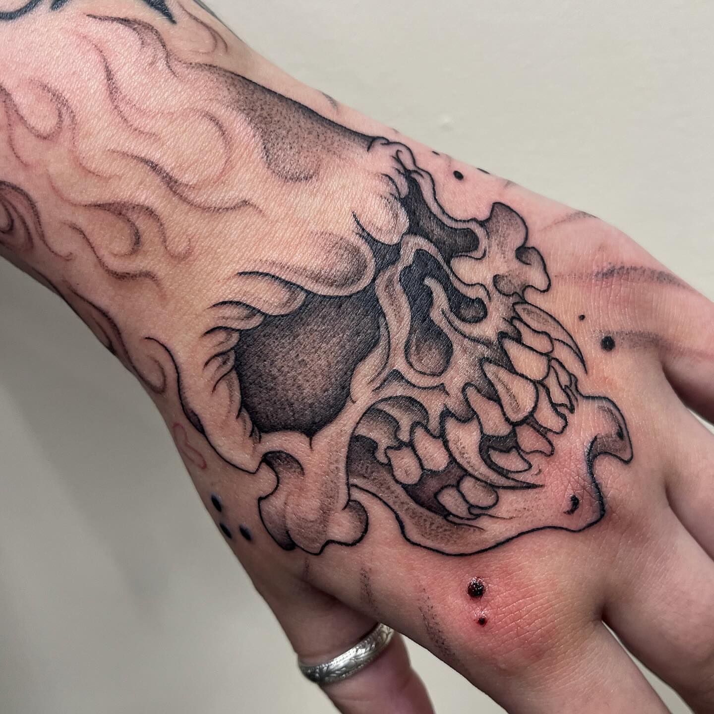 Tattoo by @polarizedbaby β black_and_grey, dotwork