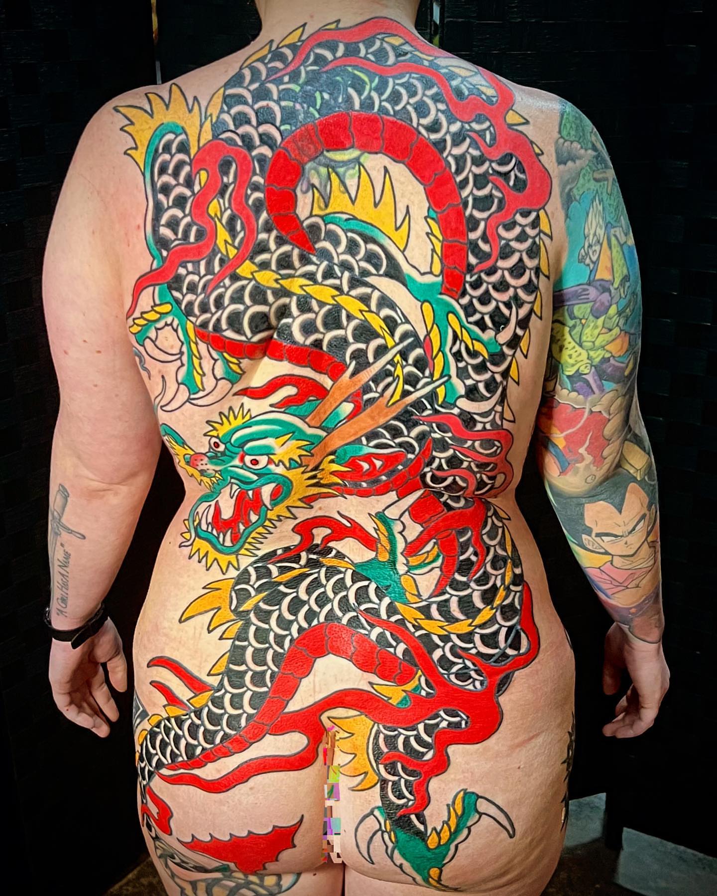 Dragon japanese irezumi tattoo on the back by Nicholas Mella, Nashville, Tennessee