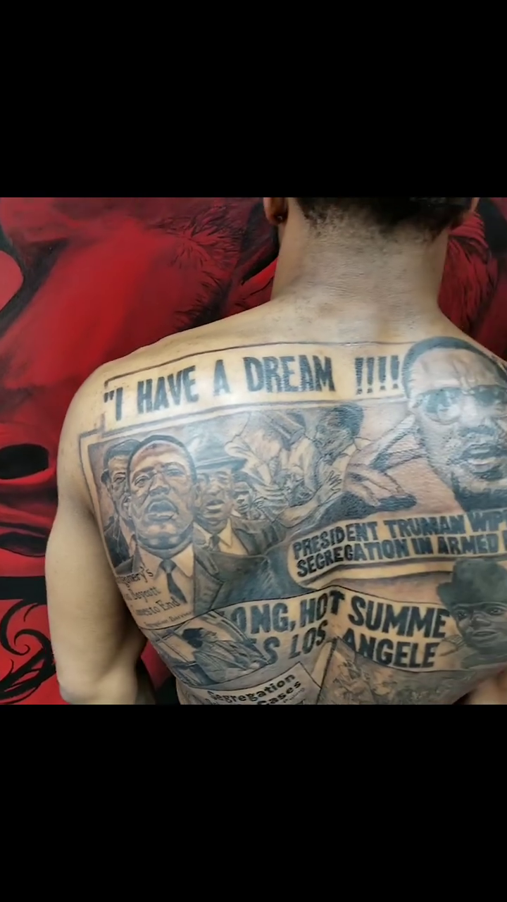 Martin luther king jr. and historical figures realism tattoo by Dannie Blythewood
