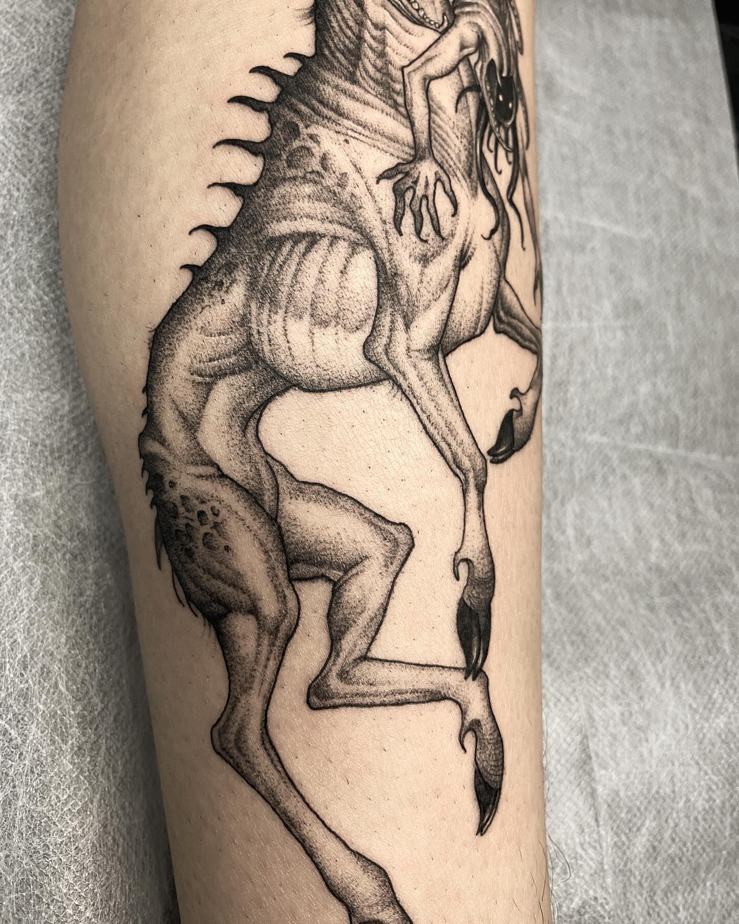 Tattoo by @crvbcore — dotwork, realism