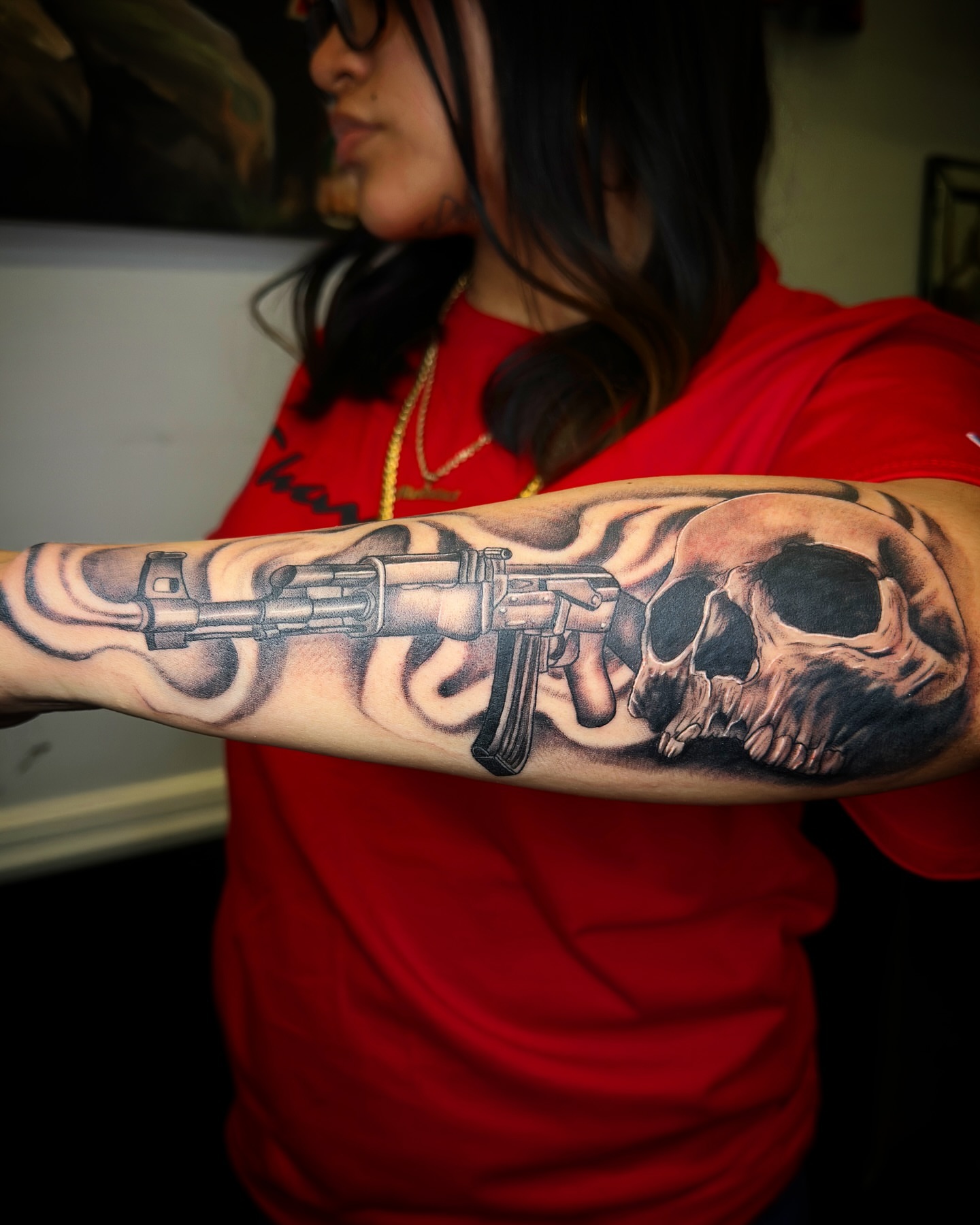 Tattoo by @dreamchaserink — black_and_grey, realism