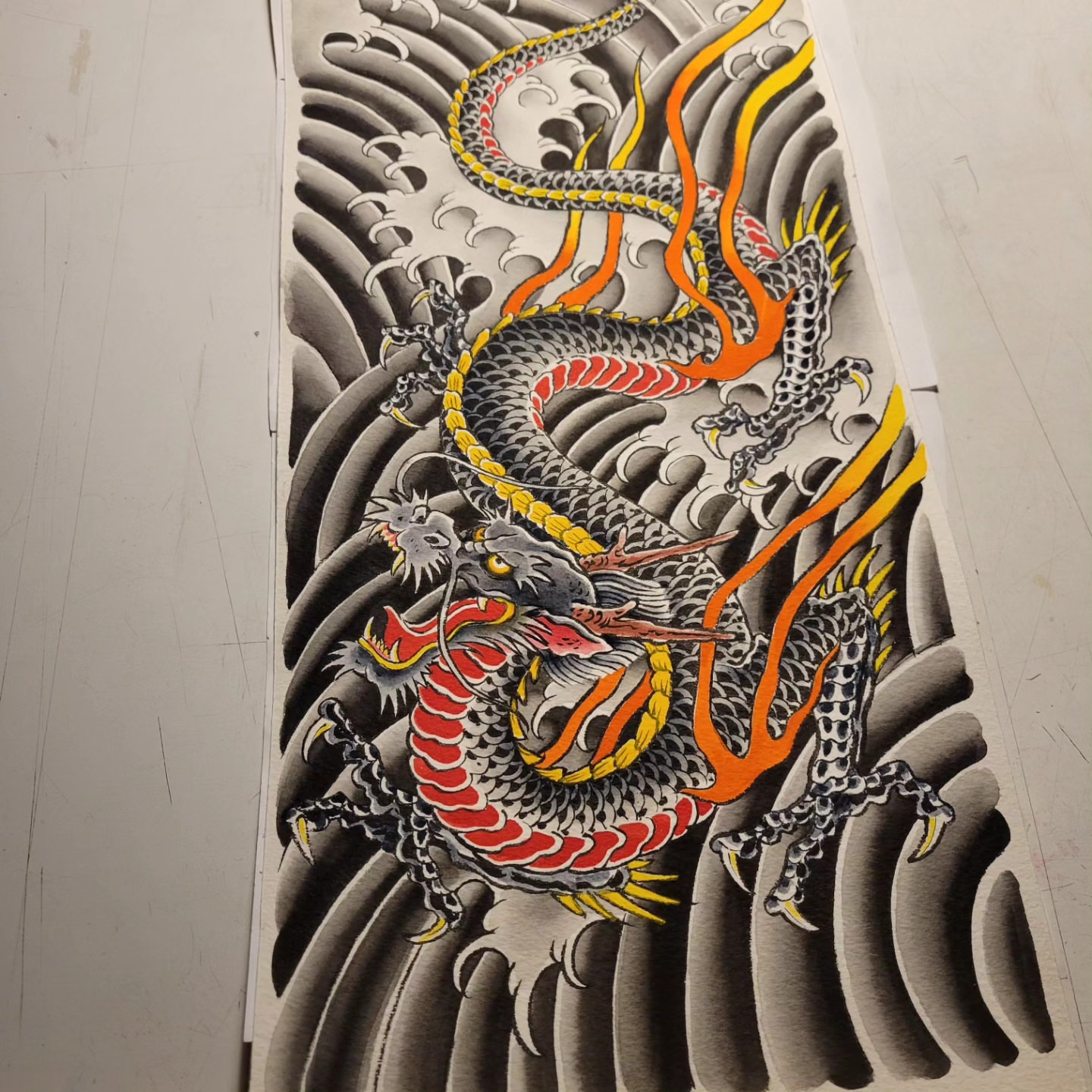 Dragon japanese irezumi tattoo by Mark Harada, Hoboken, New Jersey
