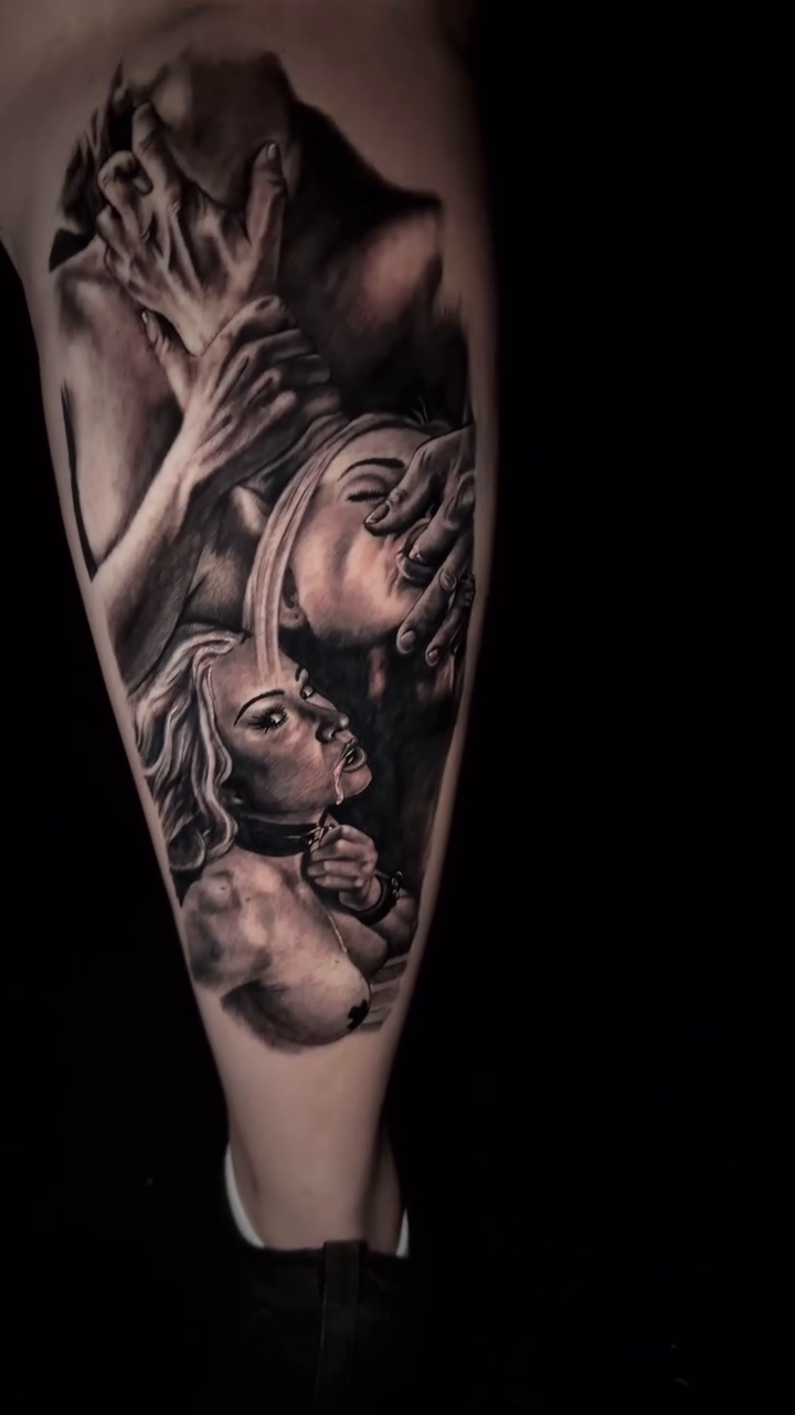 Tattoo by @pyramidofink β dark_realism, black_and_grey