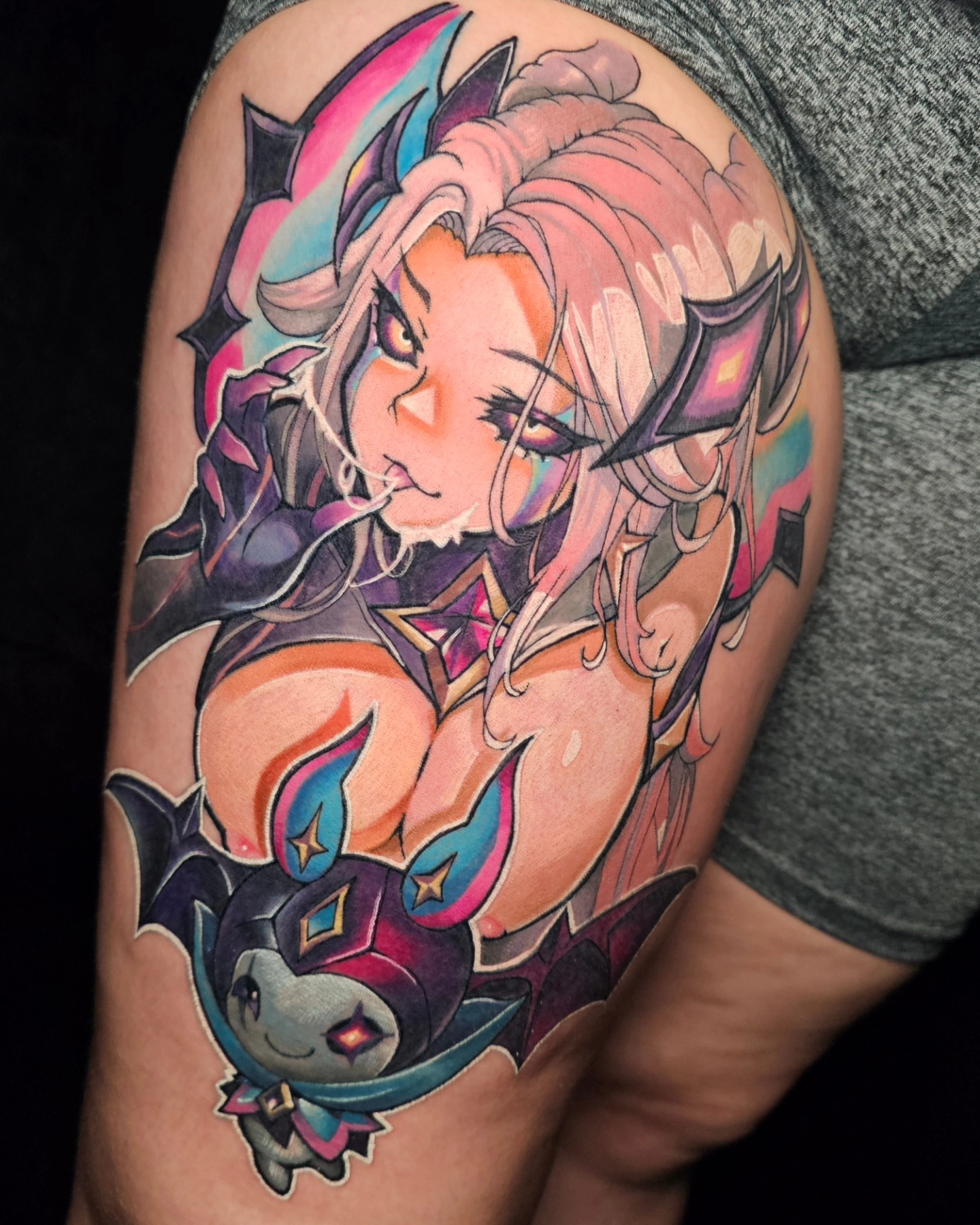 Tattoo by @truepigments — anime, illustrative