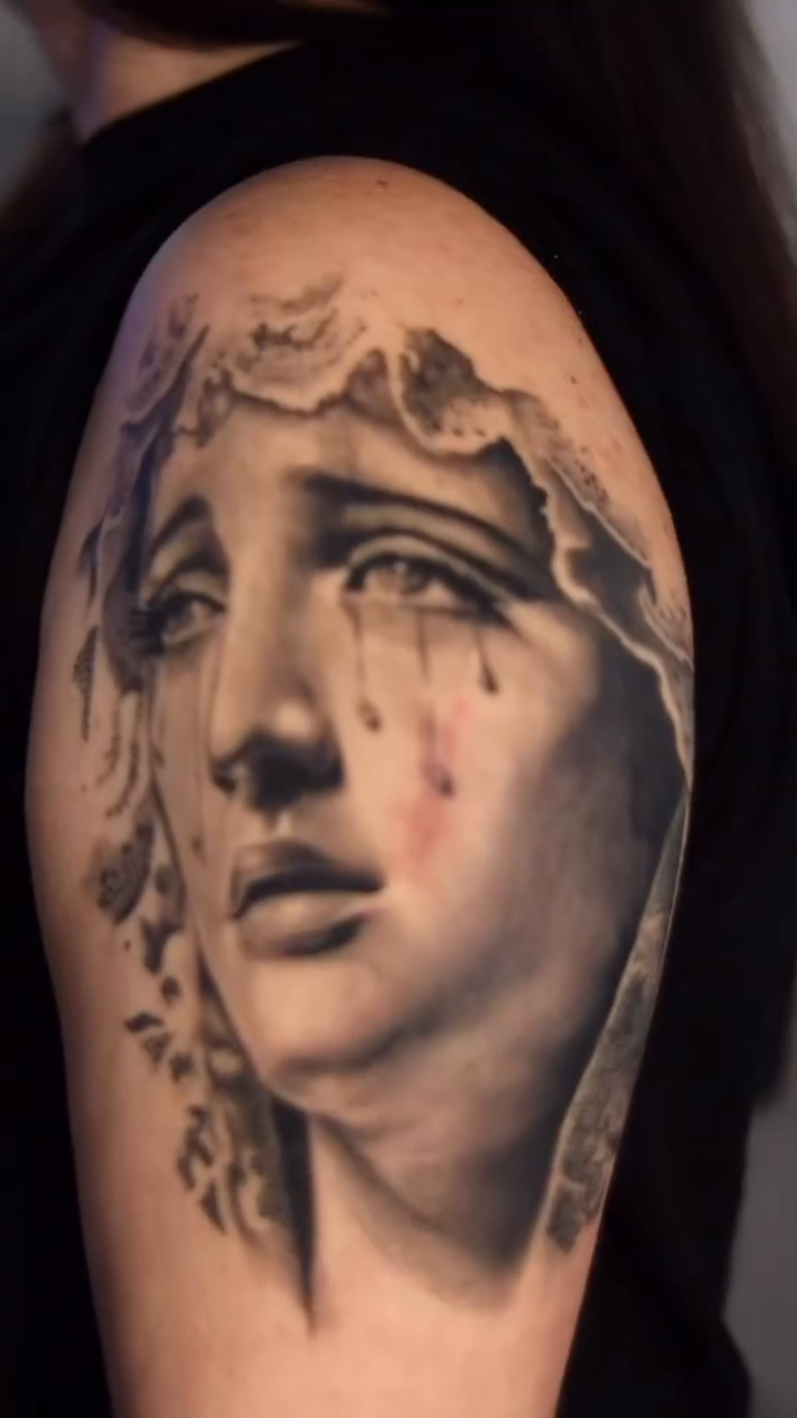 Tattoo by @stainlessneedle — realism, black_and_grey