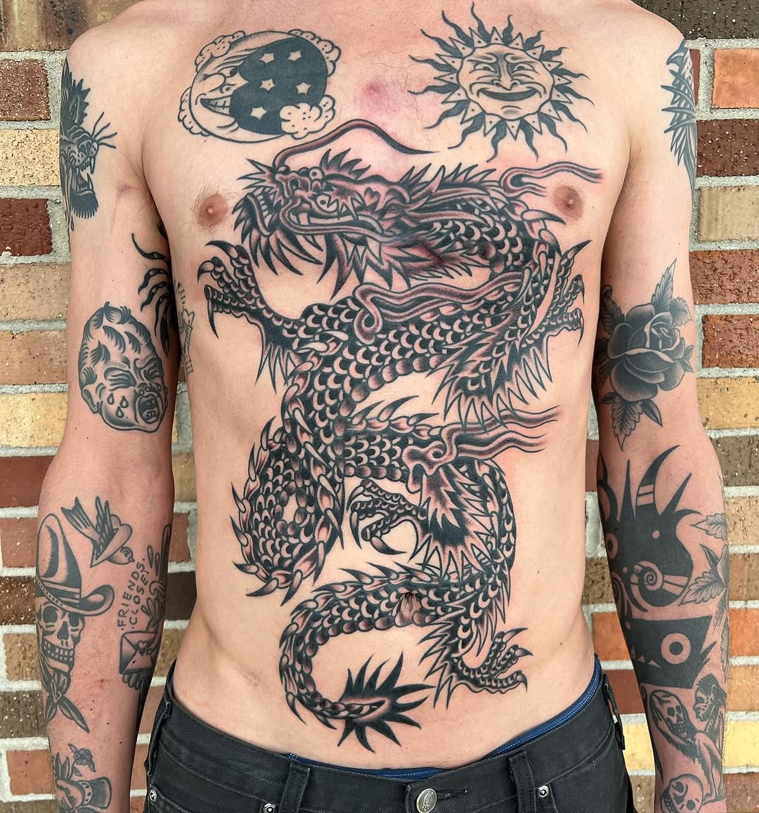 Tattoo by @nickyjudstattoo β japanese_irezumi, black_and_grey