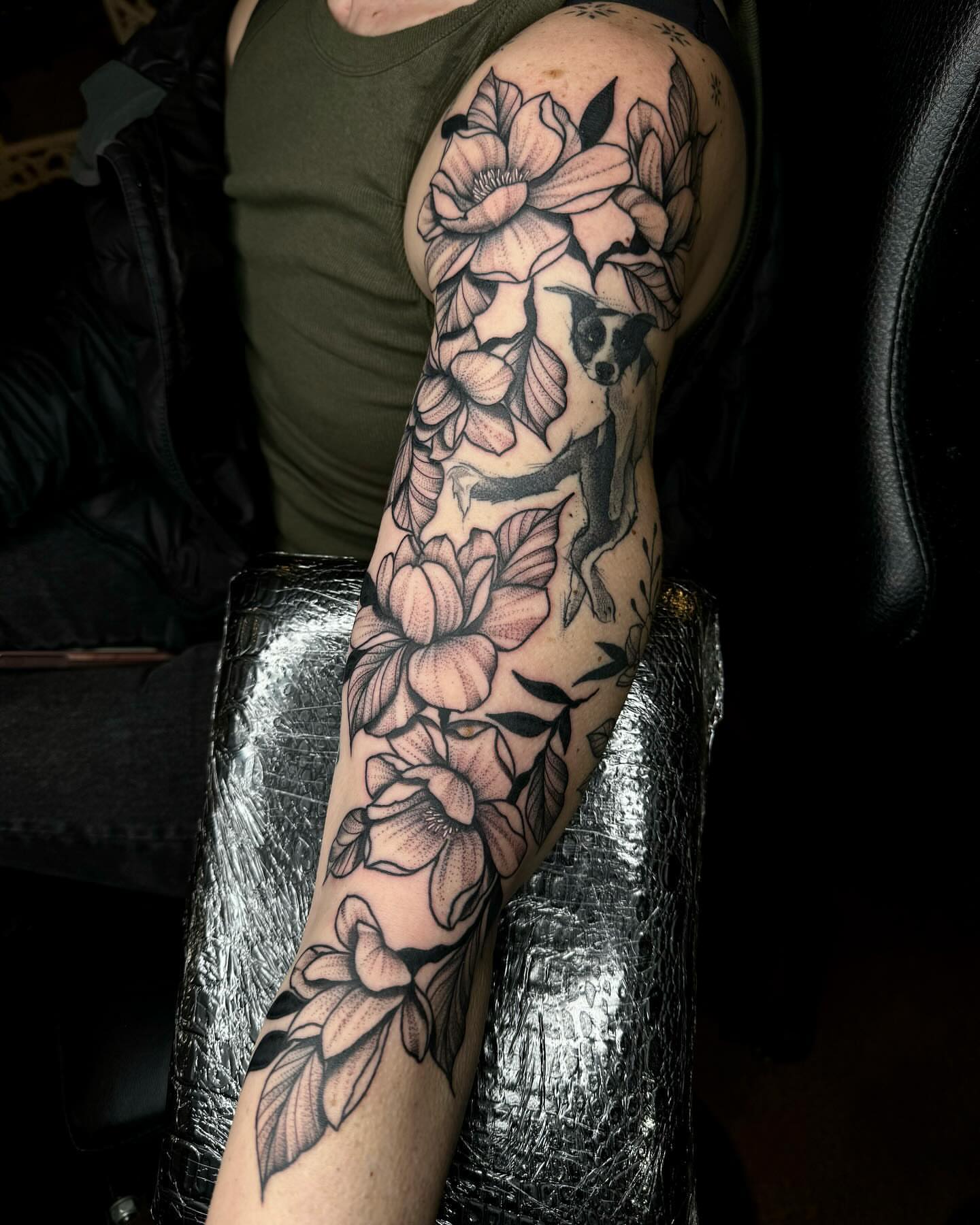 Tattoo by @thepaintedlady_tattoo — black_and_grey