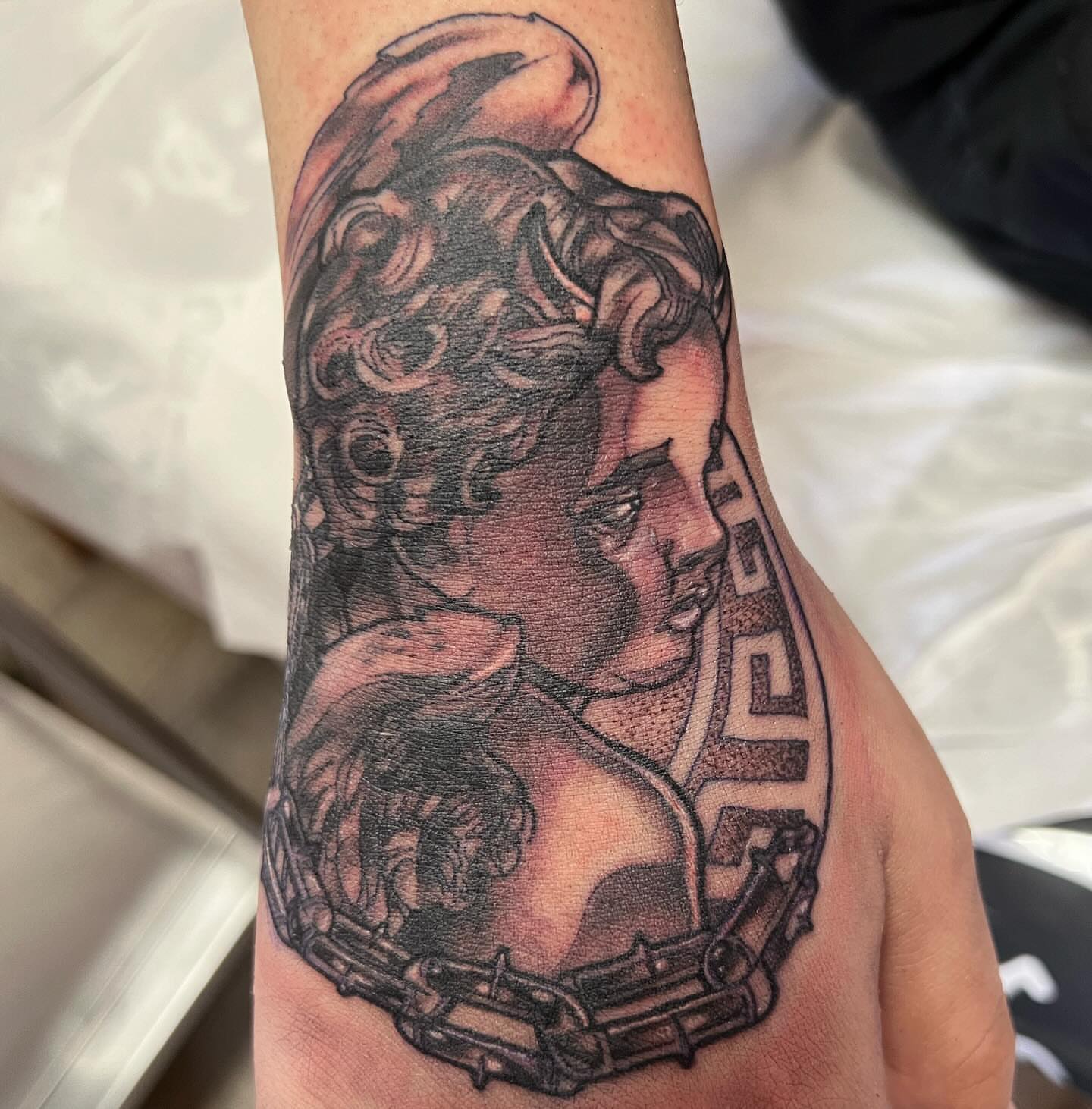 Tattoo by @fabianbaigueratattoo — black_and_grey
