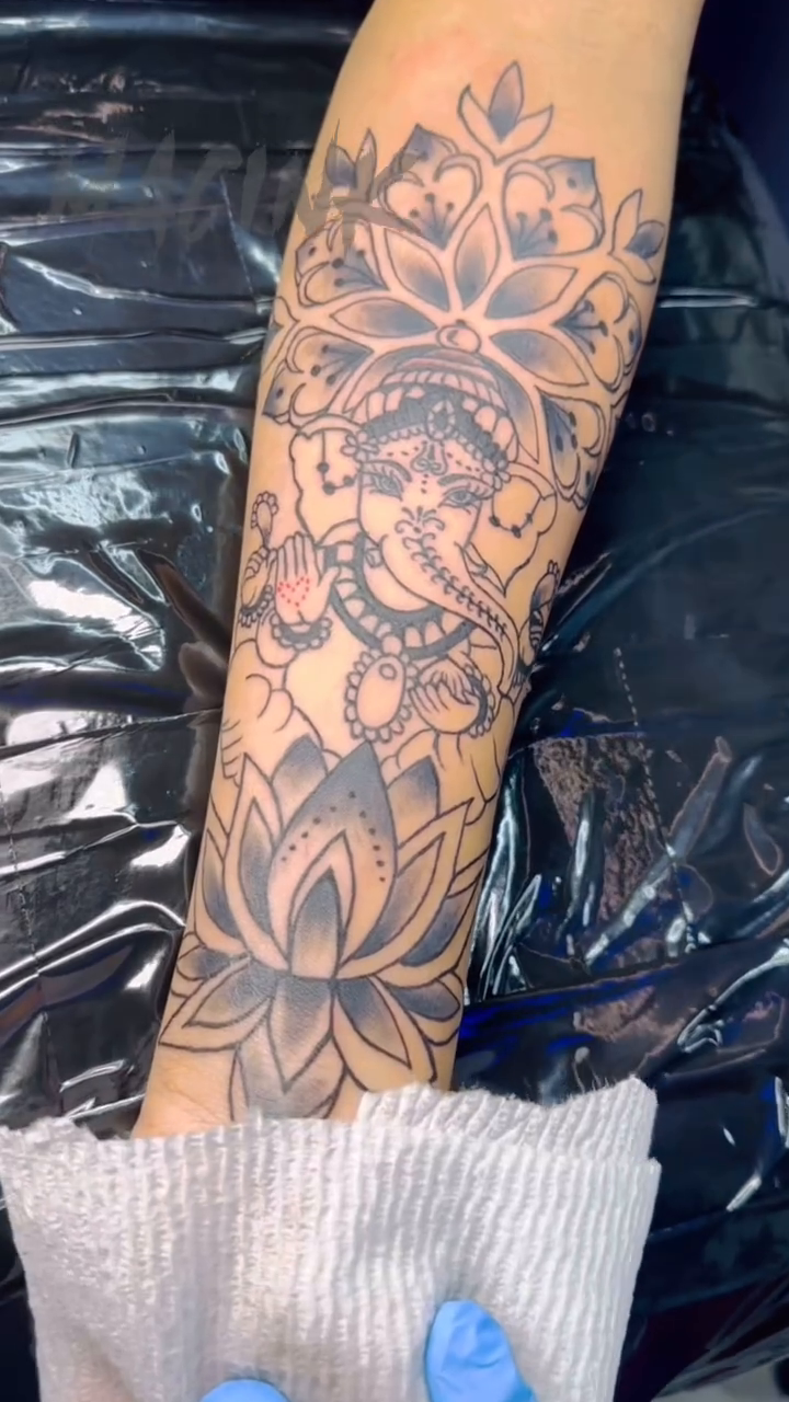 Tattoo by @macink__ — black_and_grey, ornamental
