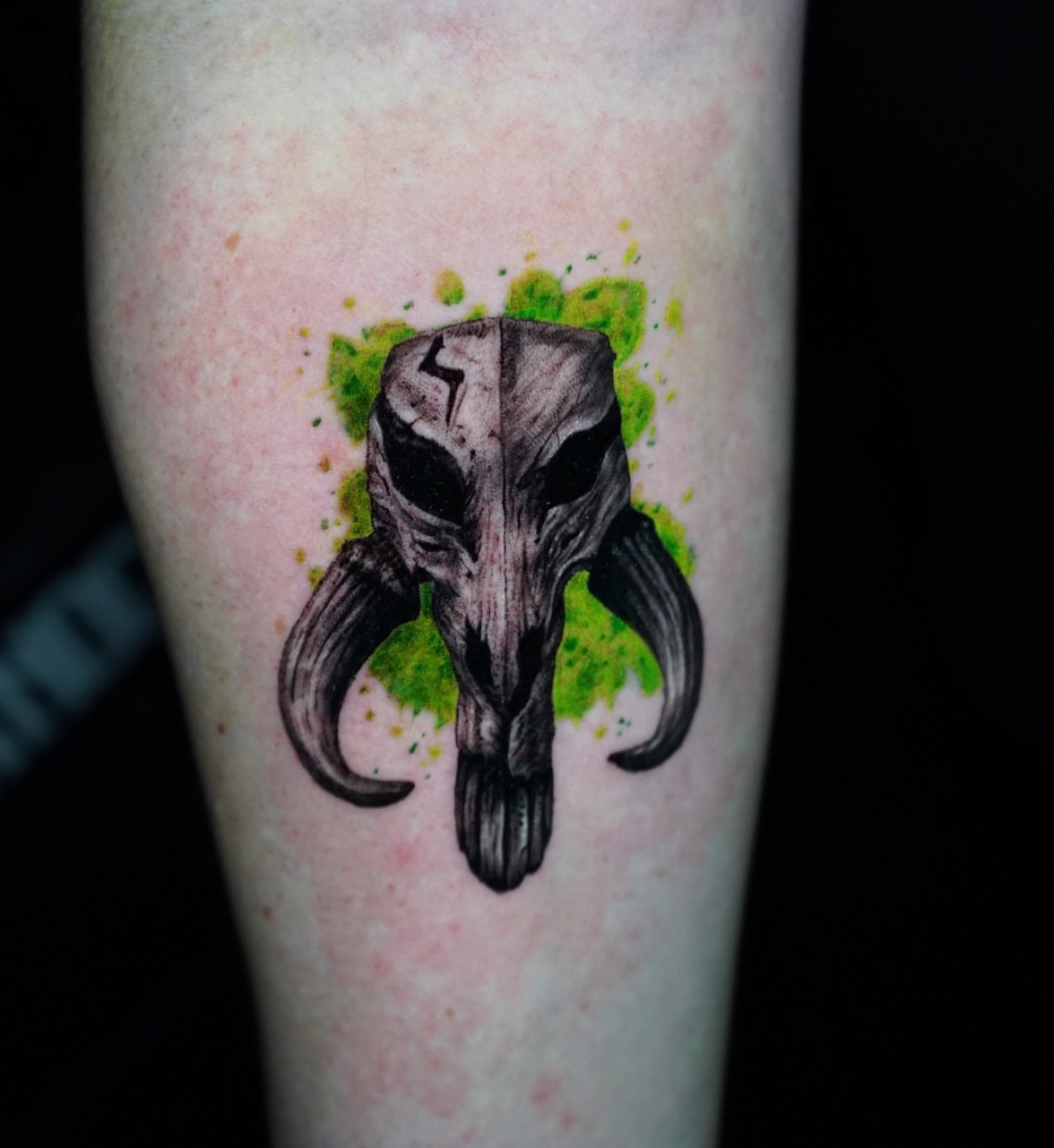 Bull skull dotwork tattoo on the forearm by Devin Mullen