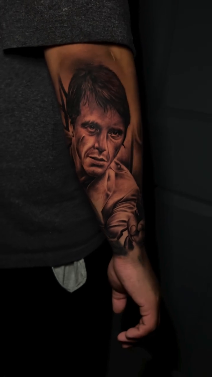 Tattoo by @mrgrouchtattoos — realism, black_and_grey