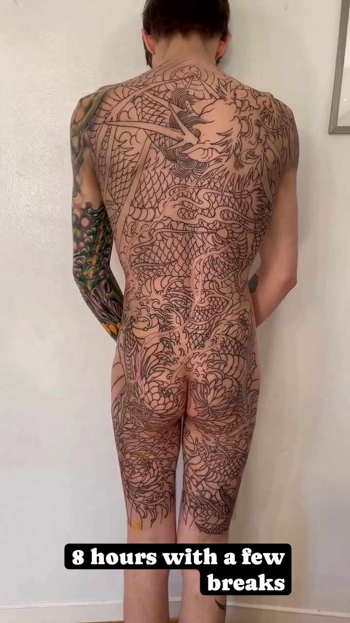 Dragon and koi full body suit japanese irezumi tattoo by James Vaughn