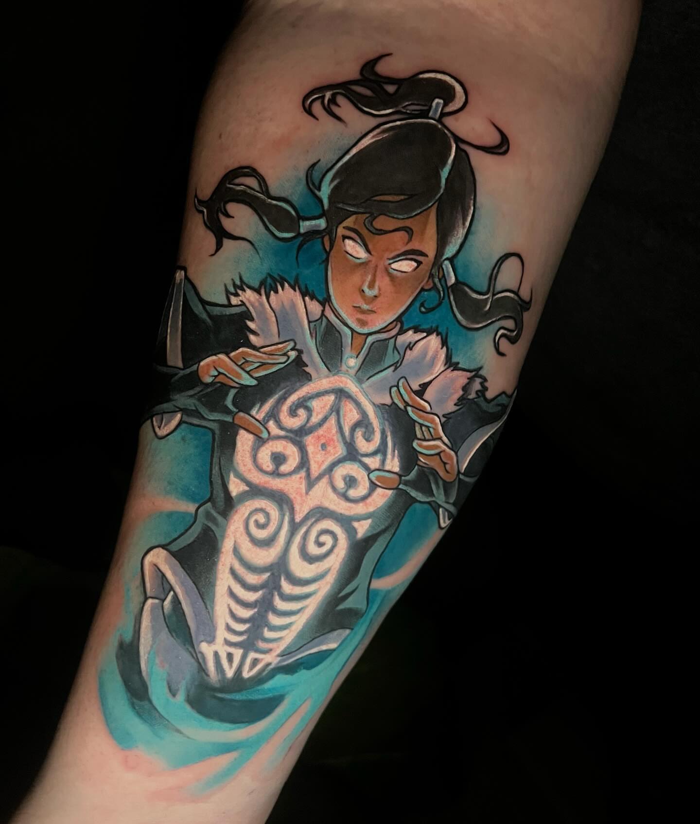 Avatar anime tattoo on the forearm by emi