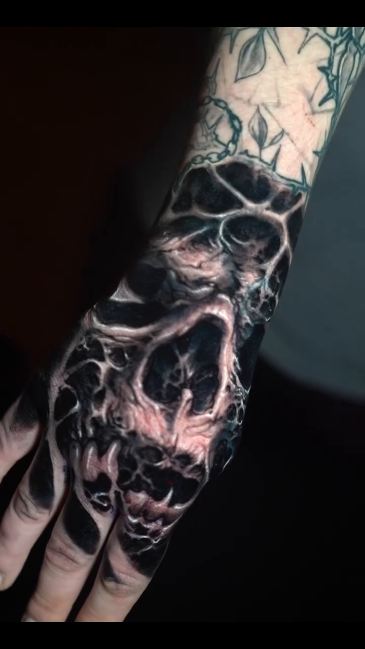 Tattoo by @roman_hide — dark_realism, black_and_grey