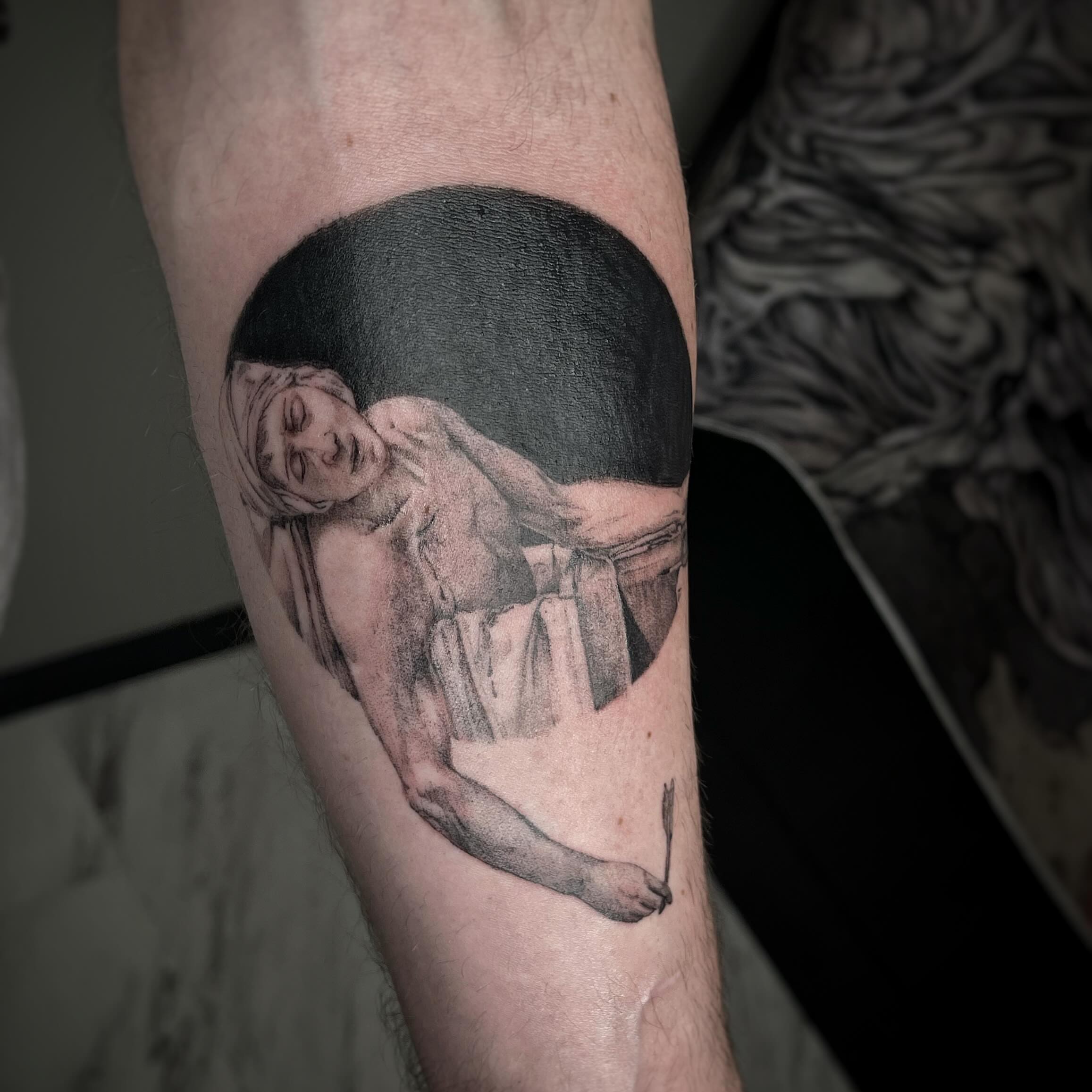 Tattoo by @beingtattoos — realism, black_and_grey