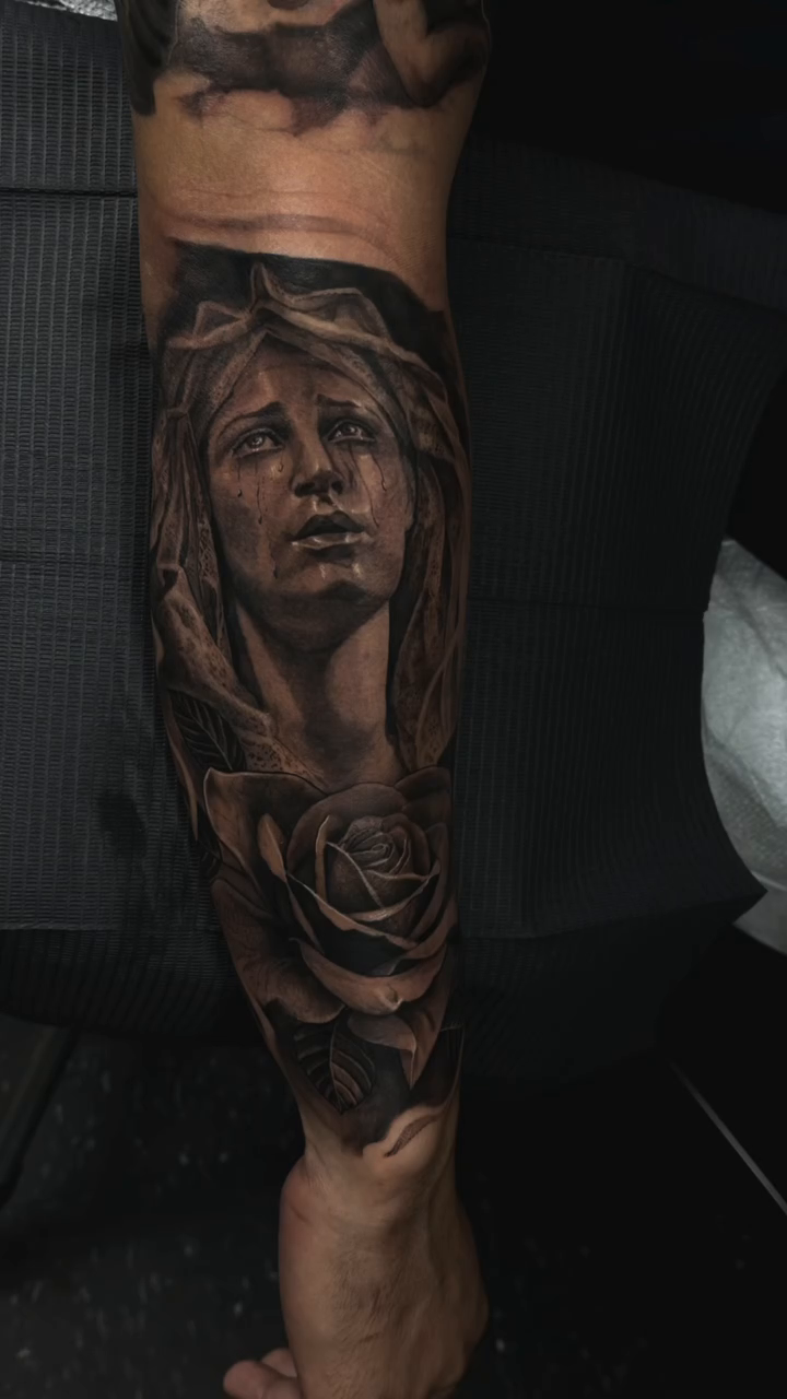 Tattoo by @tovar_tattoos — realism, black_and_grey