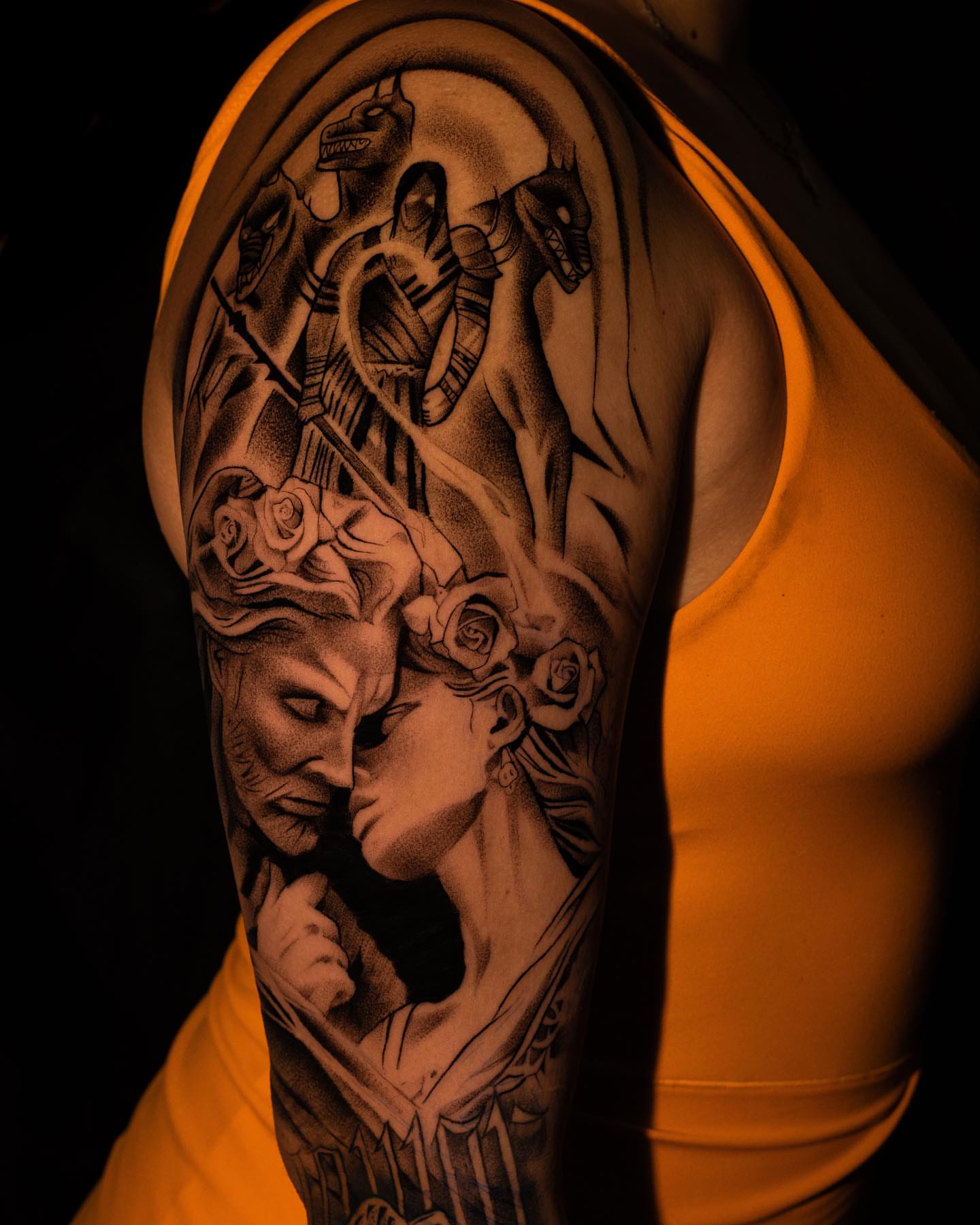 Tattoo by @javiink_rm — dotwork, black_and_grey
