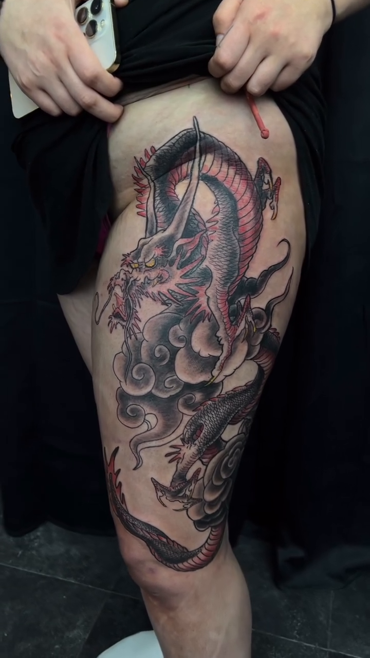 Tattoo by @jamboots — japanese_irezumi, black_and_grey