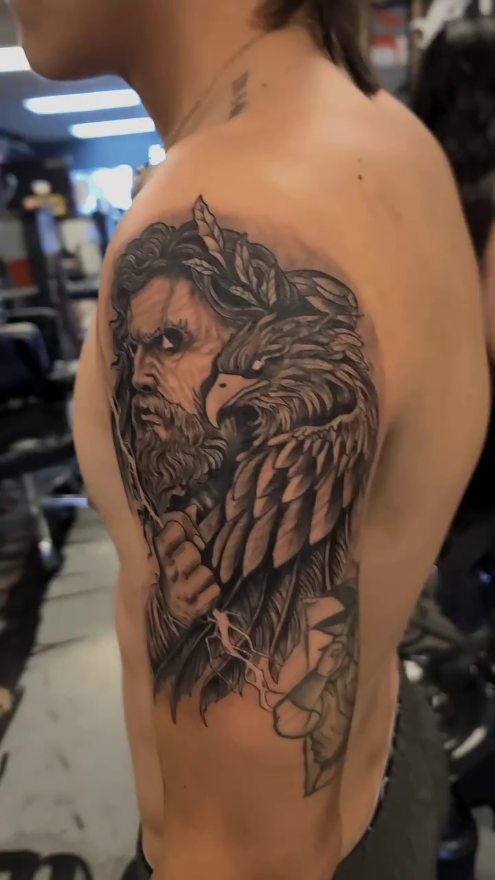 Man with eagle realism tattoo by Chris TL Jones