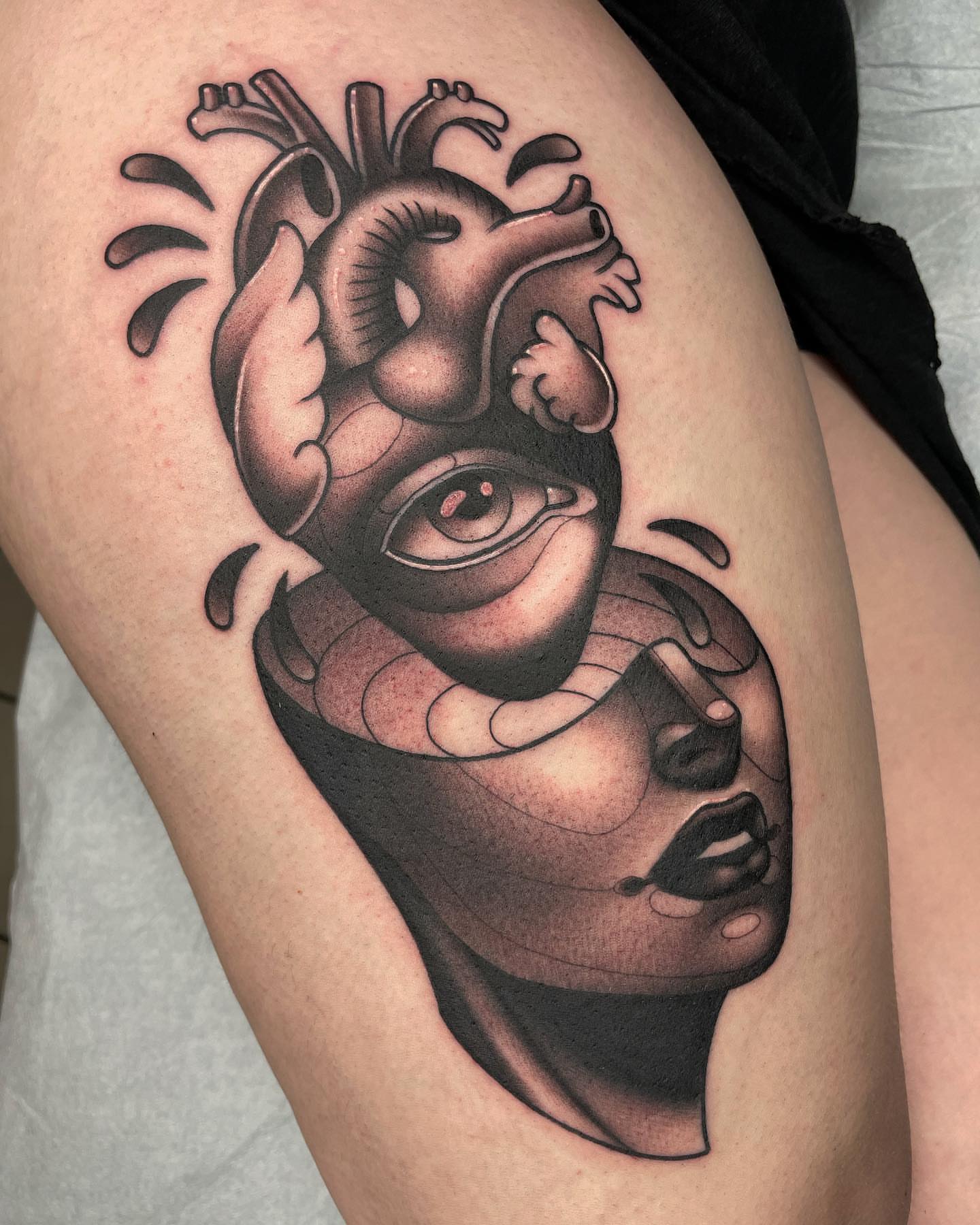 Tattoo by @amyjeantattoos — black_and_grey, realism