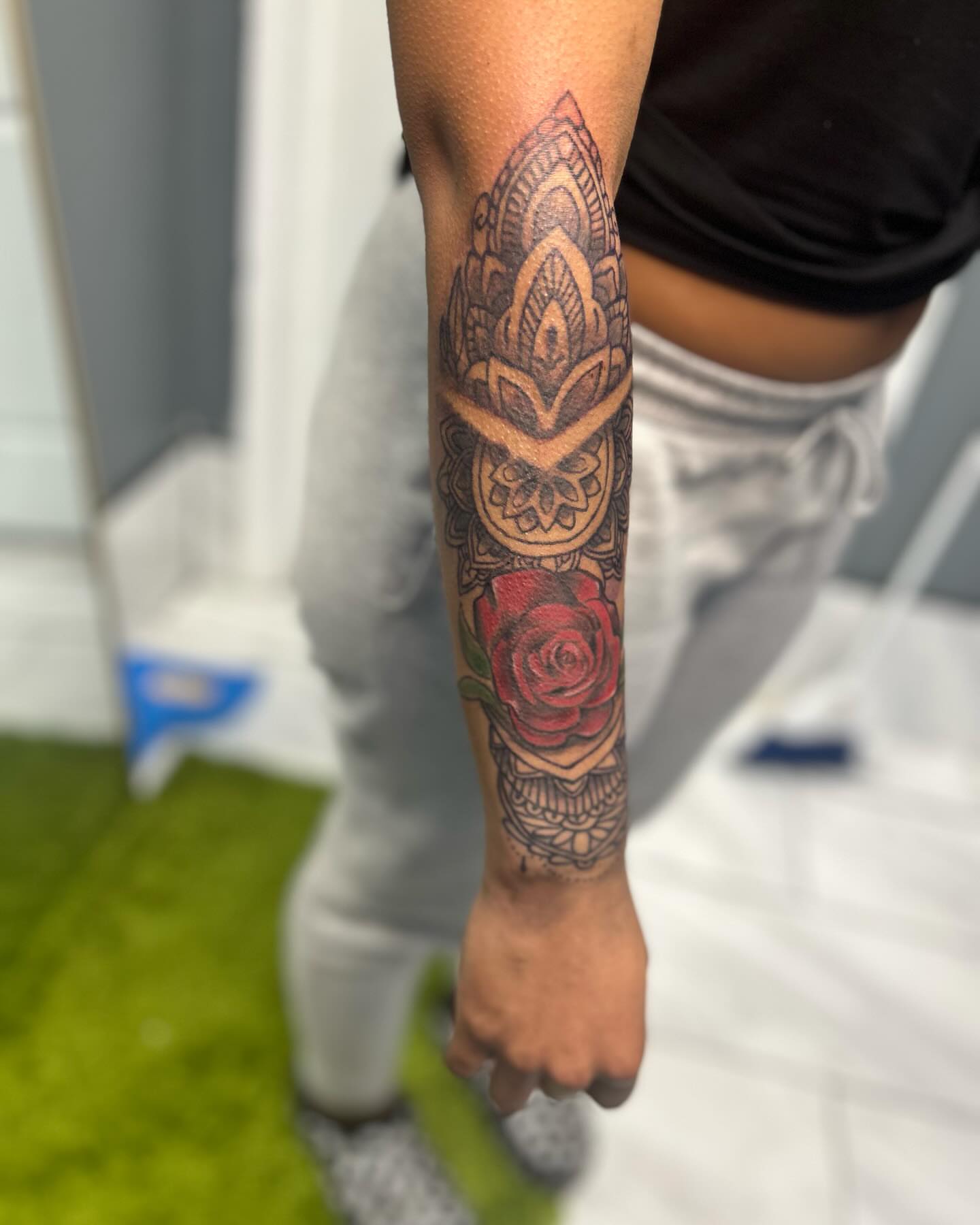 Tattoo by @artbychrisclark — black_and_grey, geometric