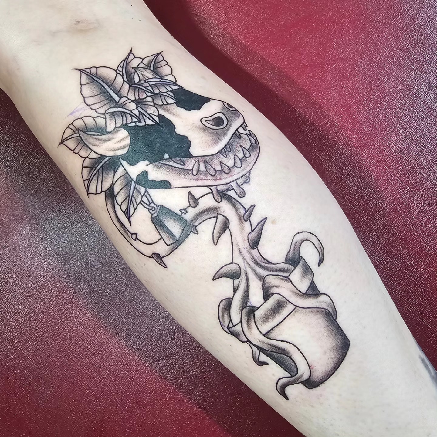 Tattoo by @haileysharpstabs — black_and_grey