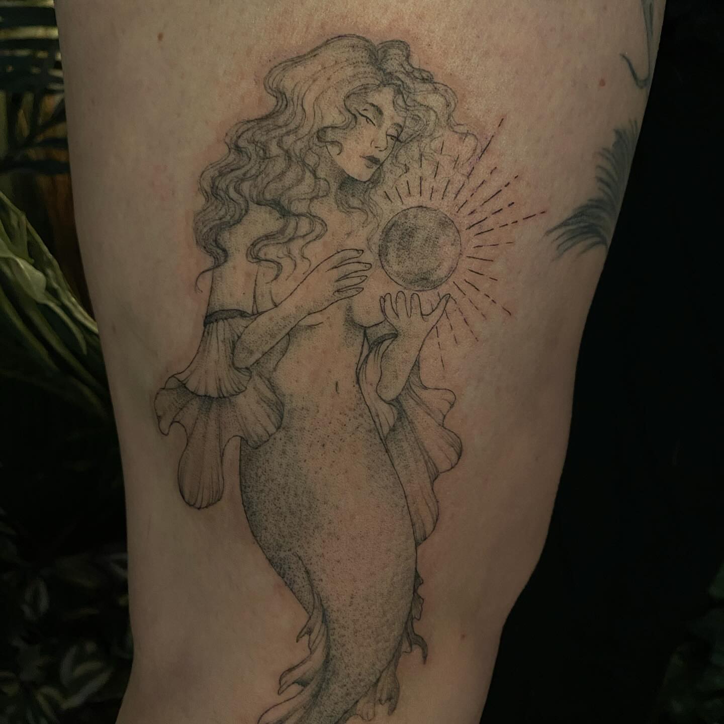 Tattoo by @rubytiiger — dotwork, black_and_grey