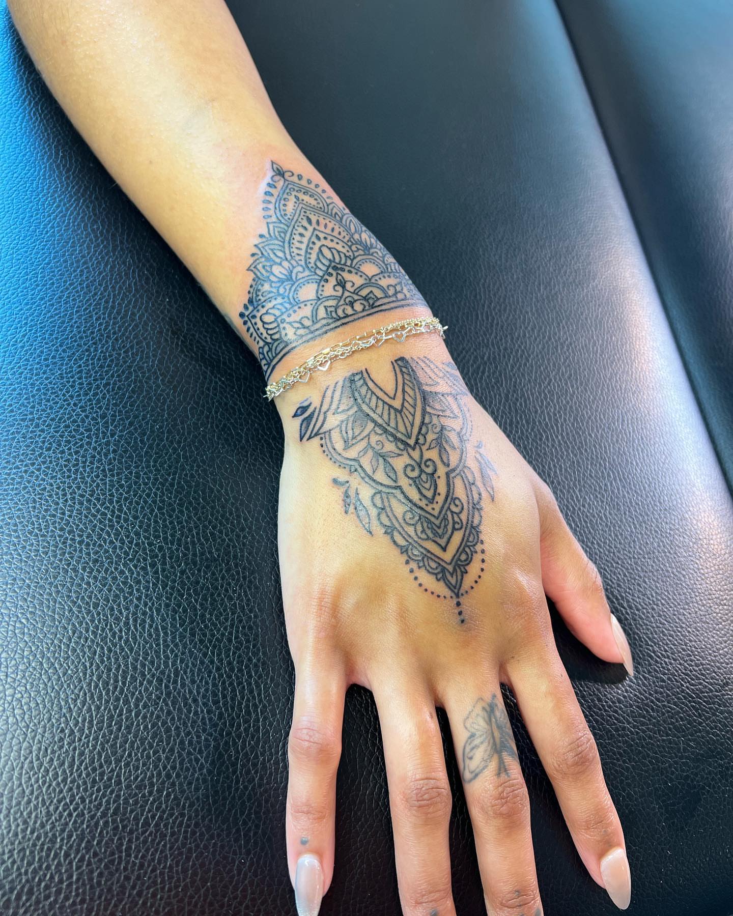 Mandala geometric tattoo on the hand by ✨BADJASS the tattoo artist✨