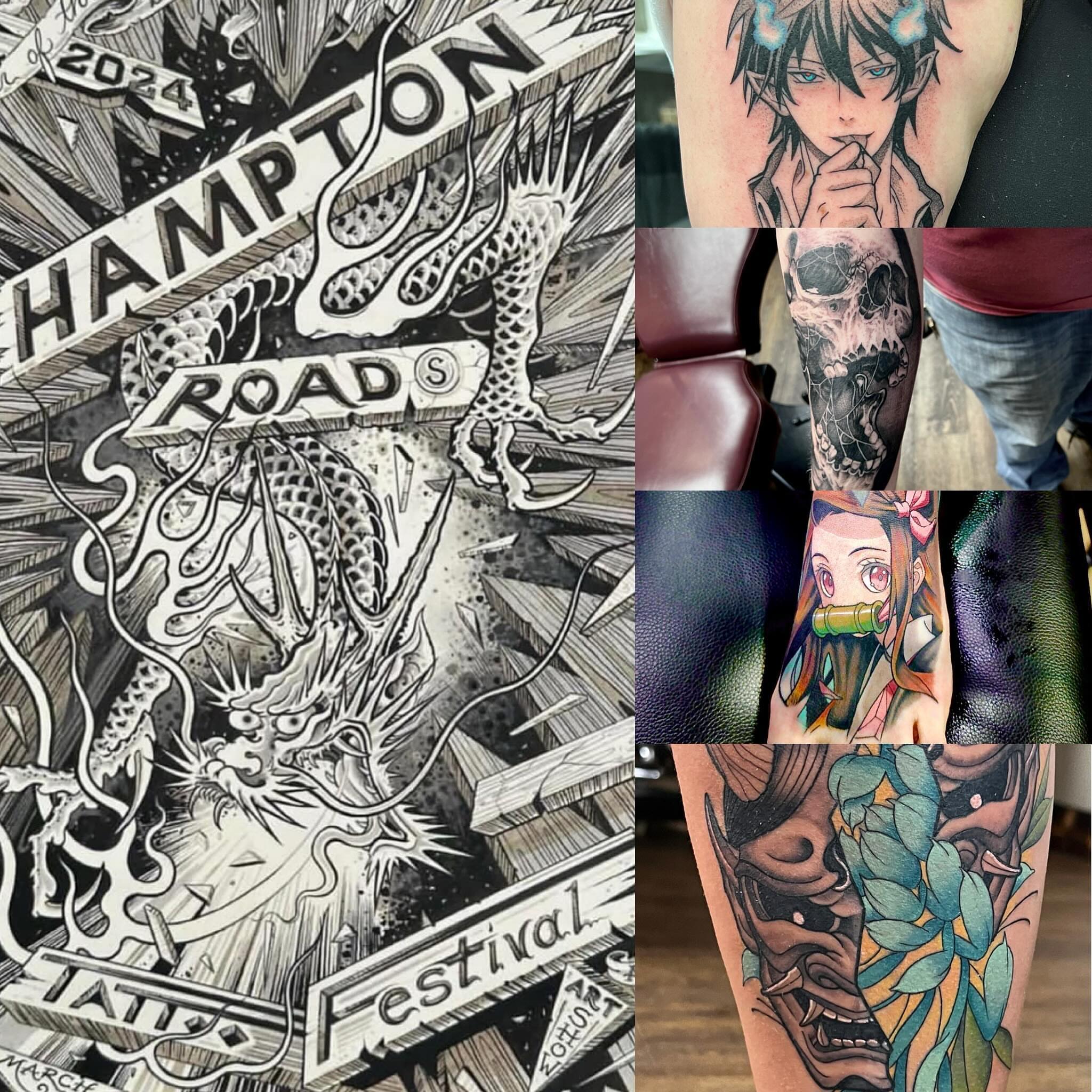 Tattoo by @bmtat2 — anime, dotwork